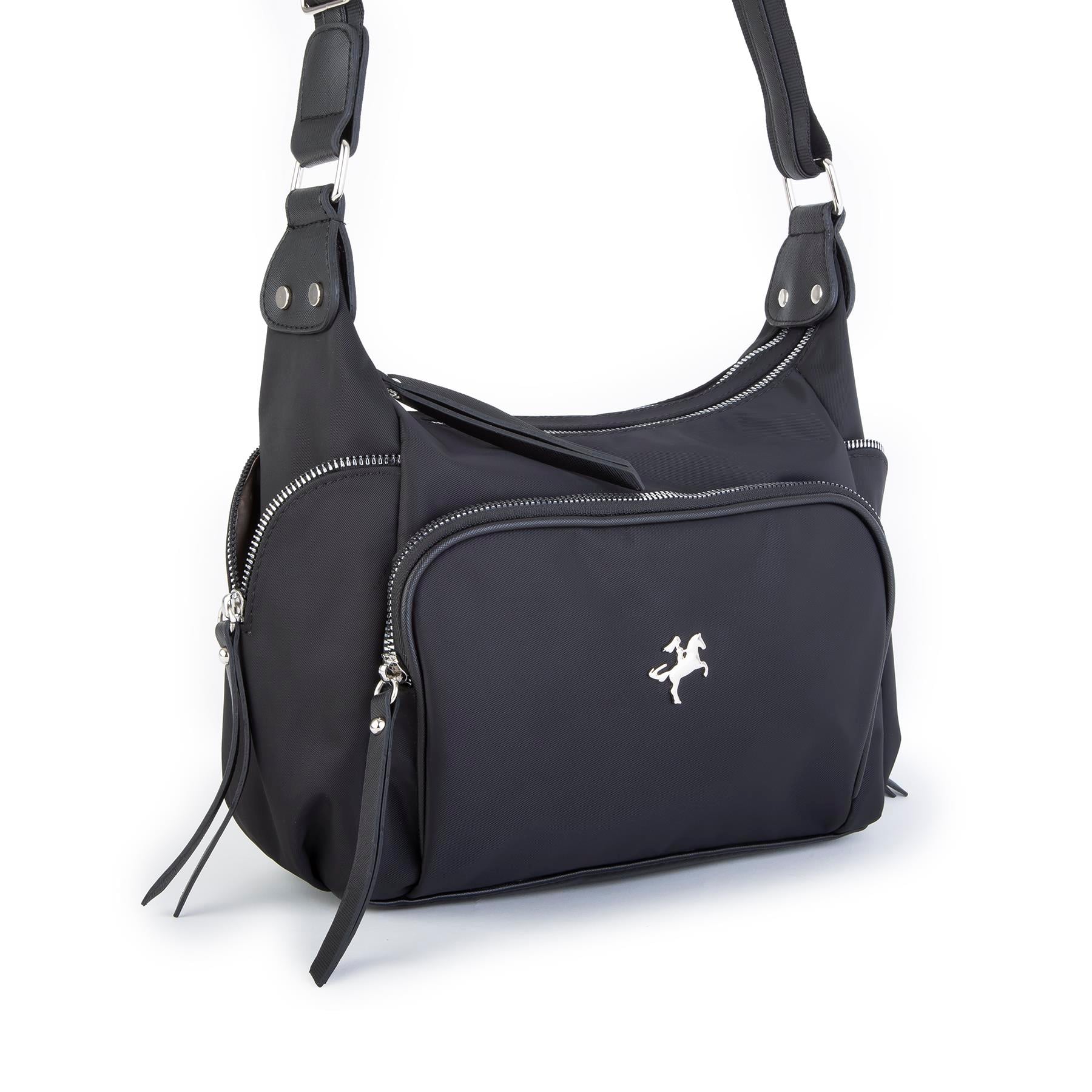 Nas Bag Kadın Çapraz Çanta Siyah  Saten ( 26x21x15 cm)