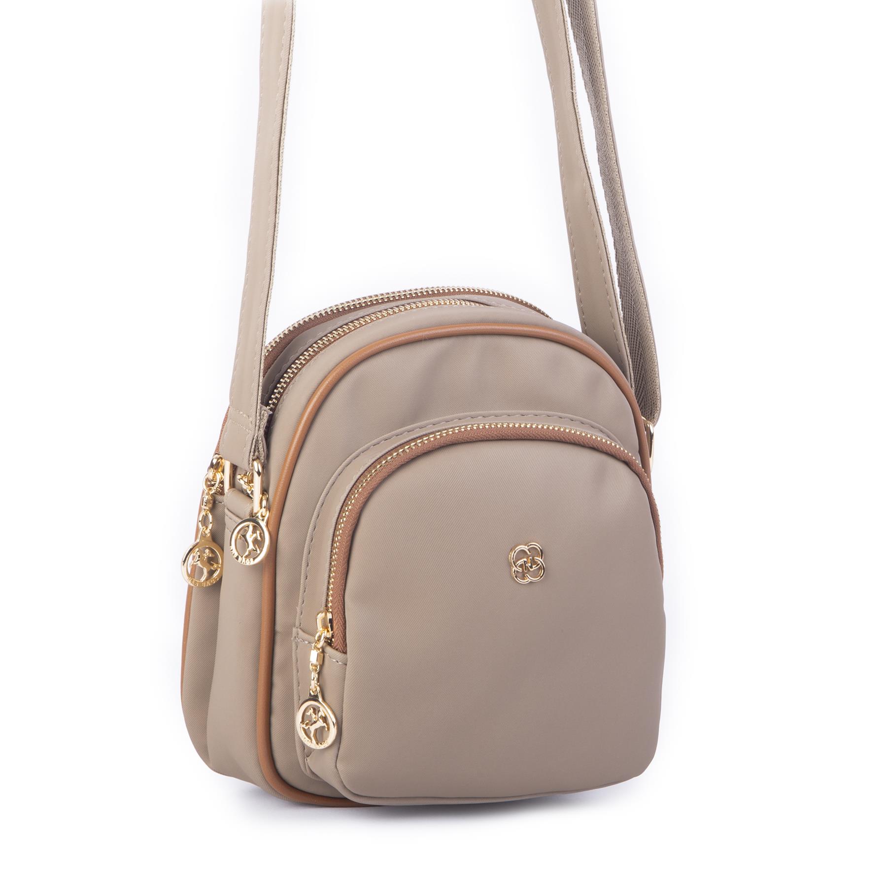 Nas Bag Kadın Çapraz Çanta Vizon  Taba Buzzy 