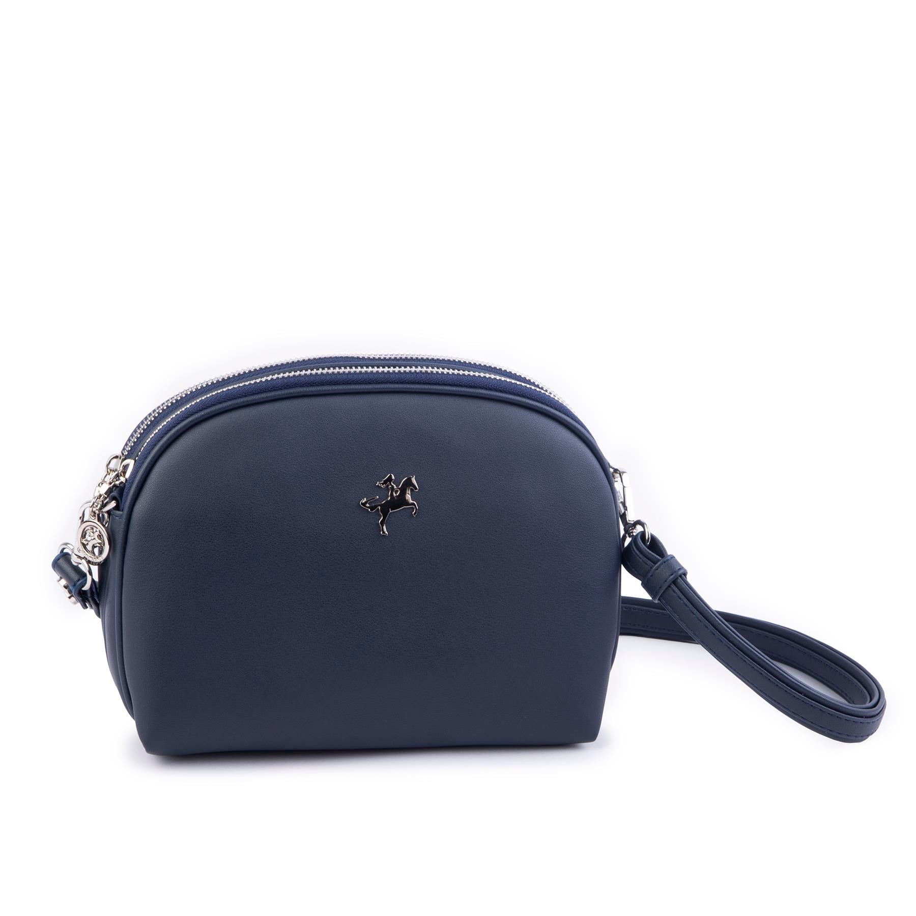 Nas Bag Kadın Çapraz Çantası Çift Gözlü Lacivert  Dona (en:24cm ; boy :20 cm)
