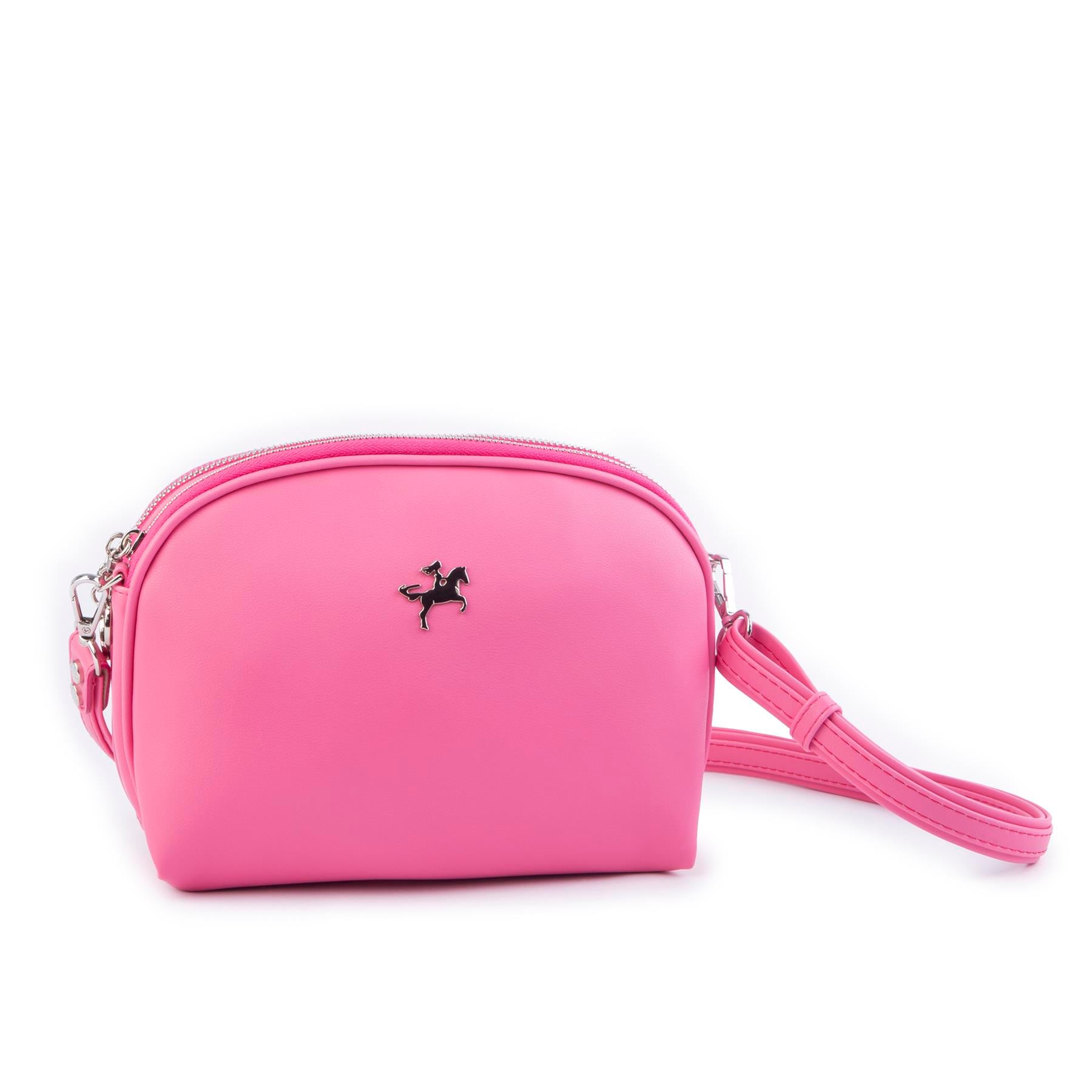 Nas Bag Kadın Çapraz Çantası Çift Gözlü Fuşya Dona (en:24cm ; boy :20 cm)
