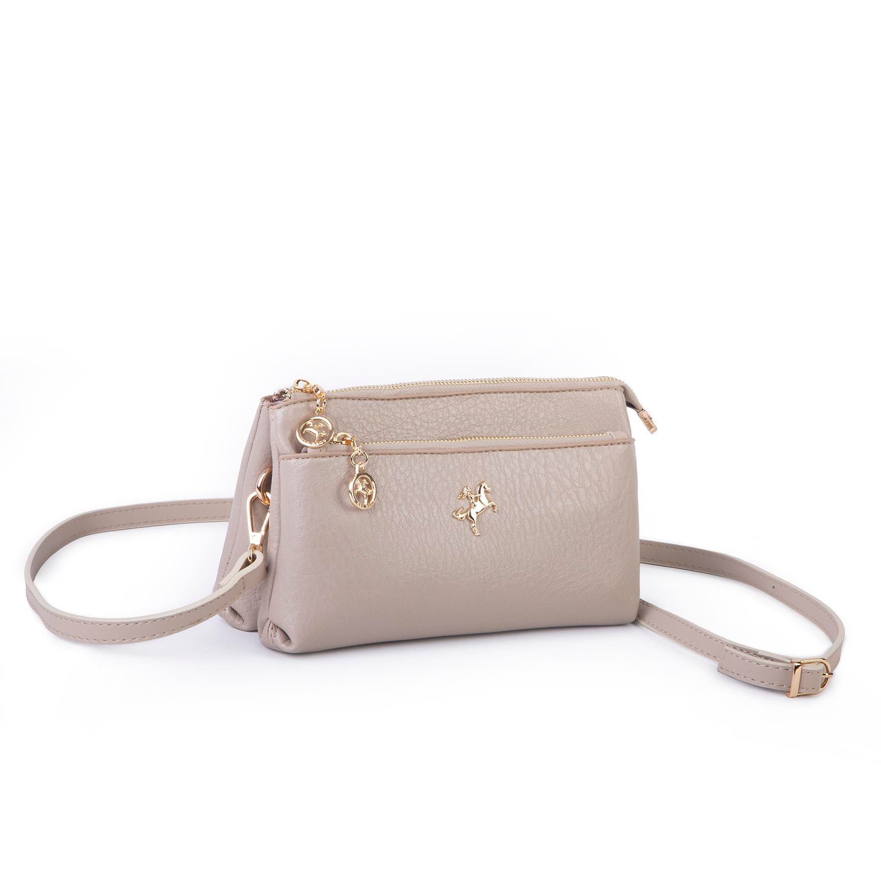 Nas Bag Kadın Çapraz ve Clutch Çanta Bilek ve Çapraz Askılı (24x15 cm) Kum Victoria 