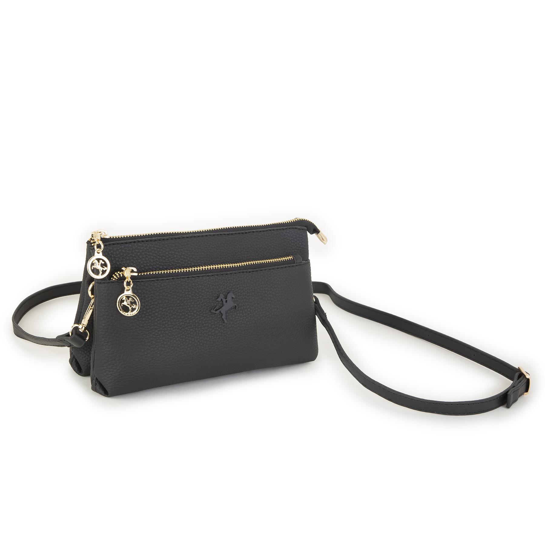 Nas Bag Kadın Çapraz ve Clutch Çanta Bilek ve Çapraz Askılı  Siyah  Natural  (24x15 cm) 