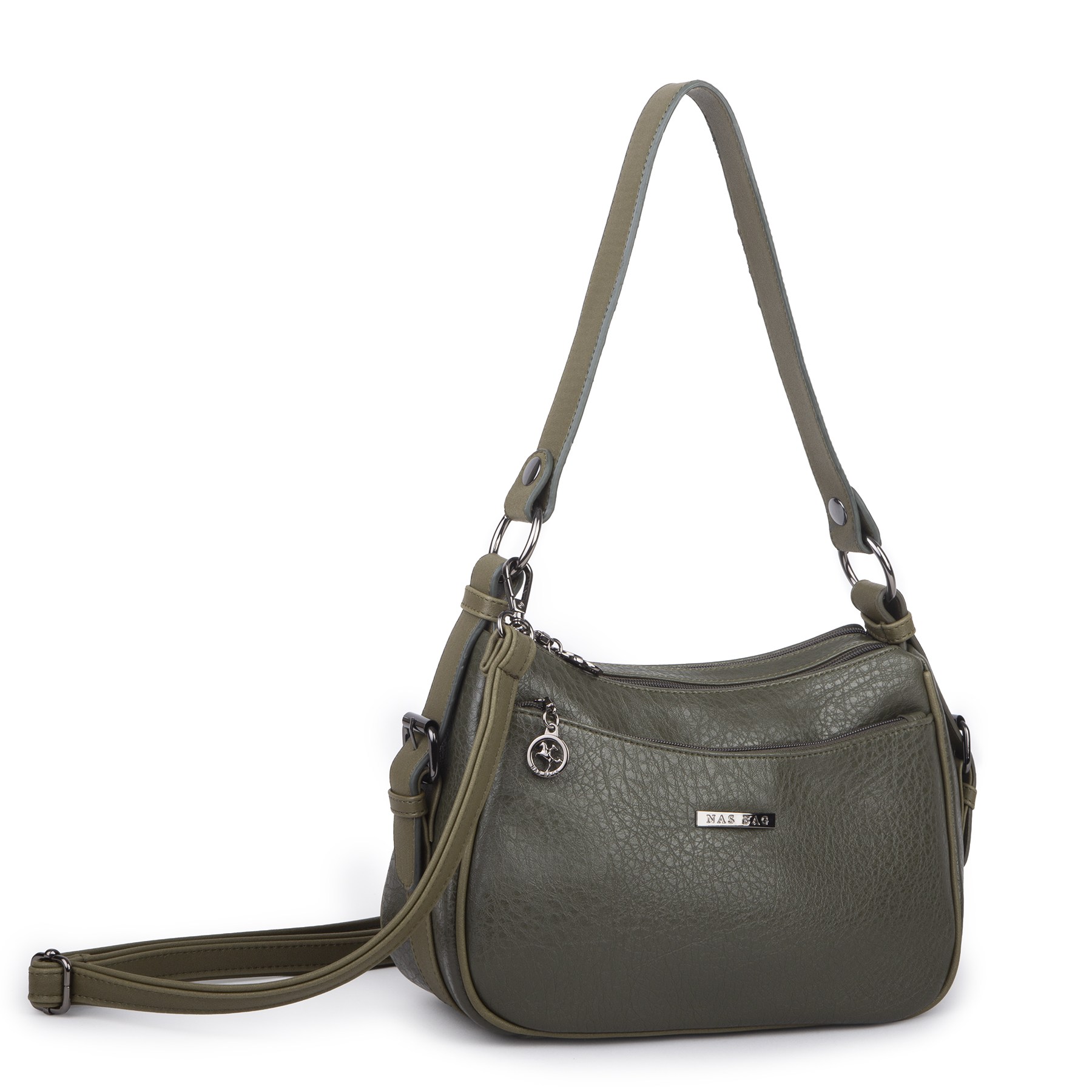 Nas Bag Kadın Çapraz ve Omuz Çanta  (27x19 cm) Haki Victoria 