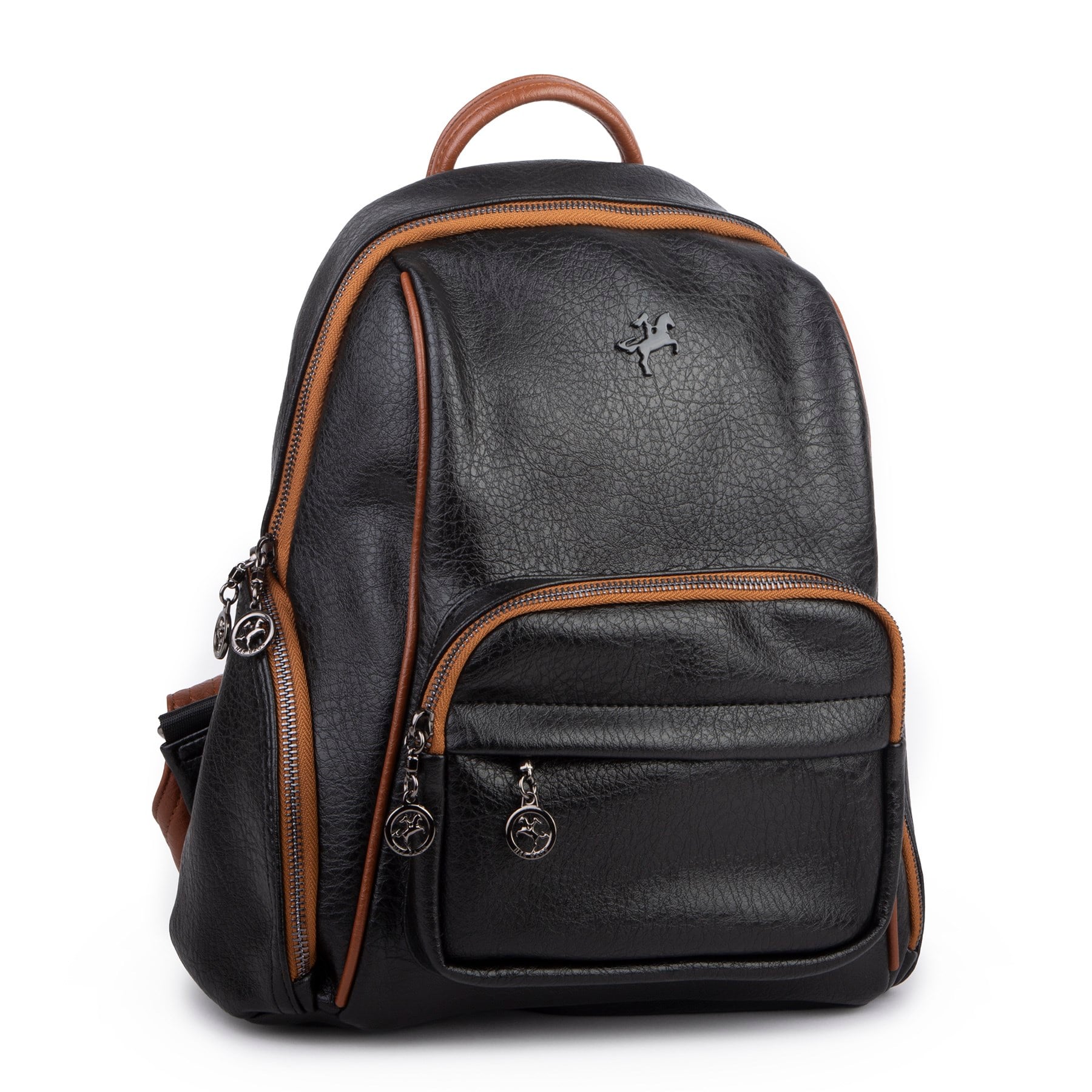 Nas Bag Kadın Çok Cepli Sırt Çantası (en :30cm x boy:34) Siyah Taba Victoria