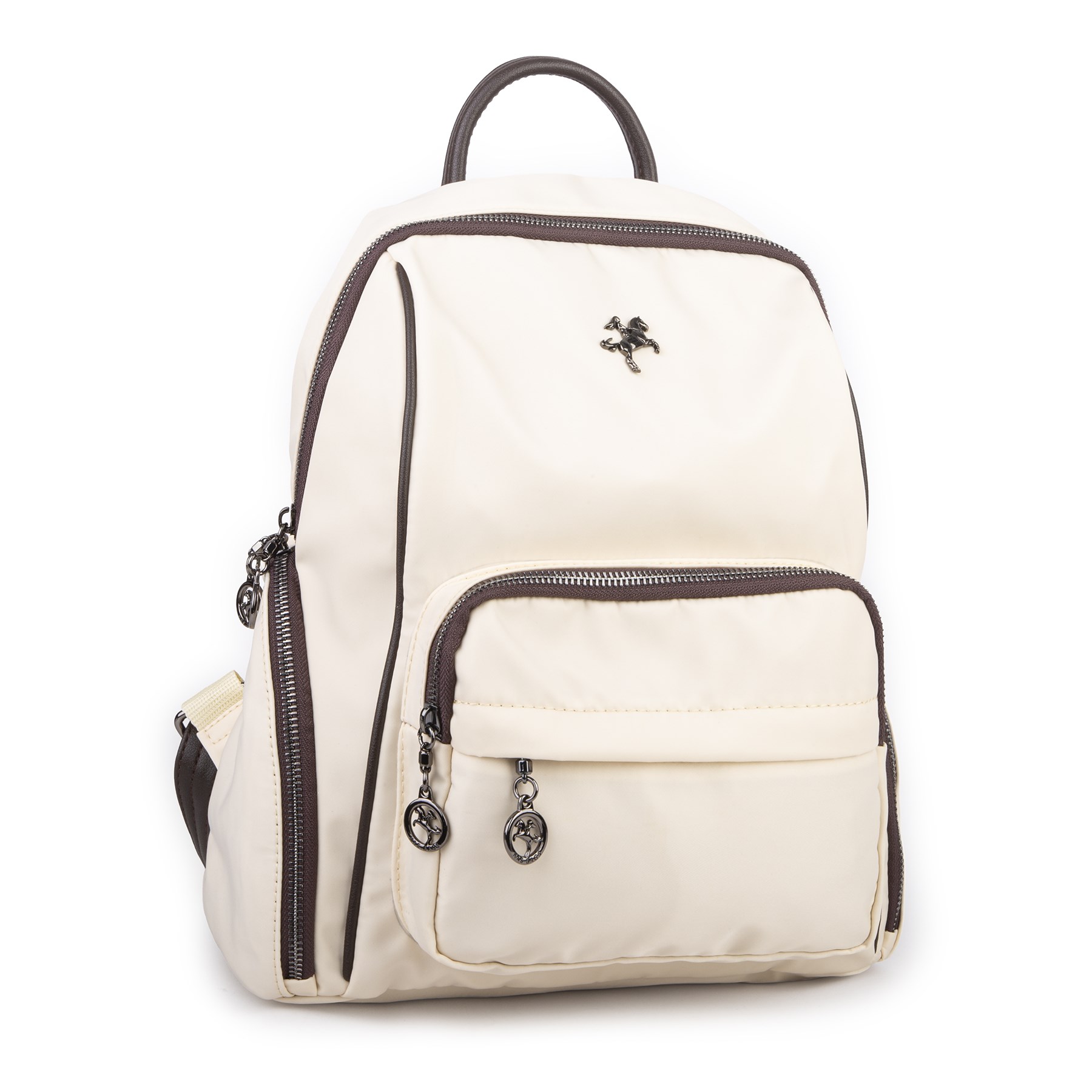 Nas Bag Kadın Çok Cepli Sırt Çantası (en :30cm x boy:34) Krem Kahve