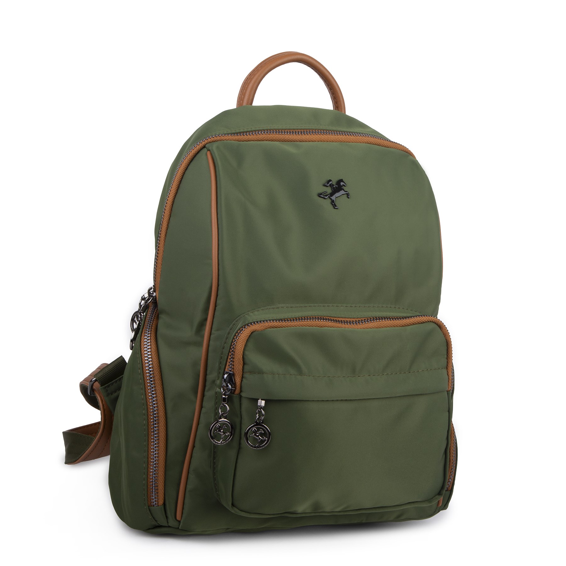 Nas Bag Kadın Çok Cepli Sırt Çantası (en :30cm x boy:34) Haki Taba
