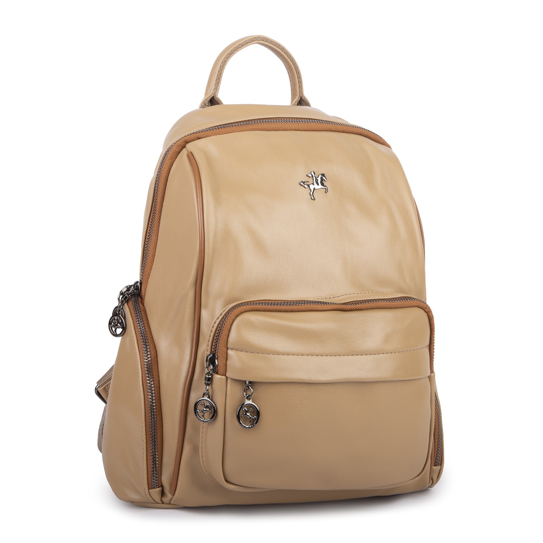 Nas Bag Kadın Çok Cepli Sırt Çantası (en :30cm x boy:34) Kum Nero