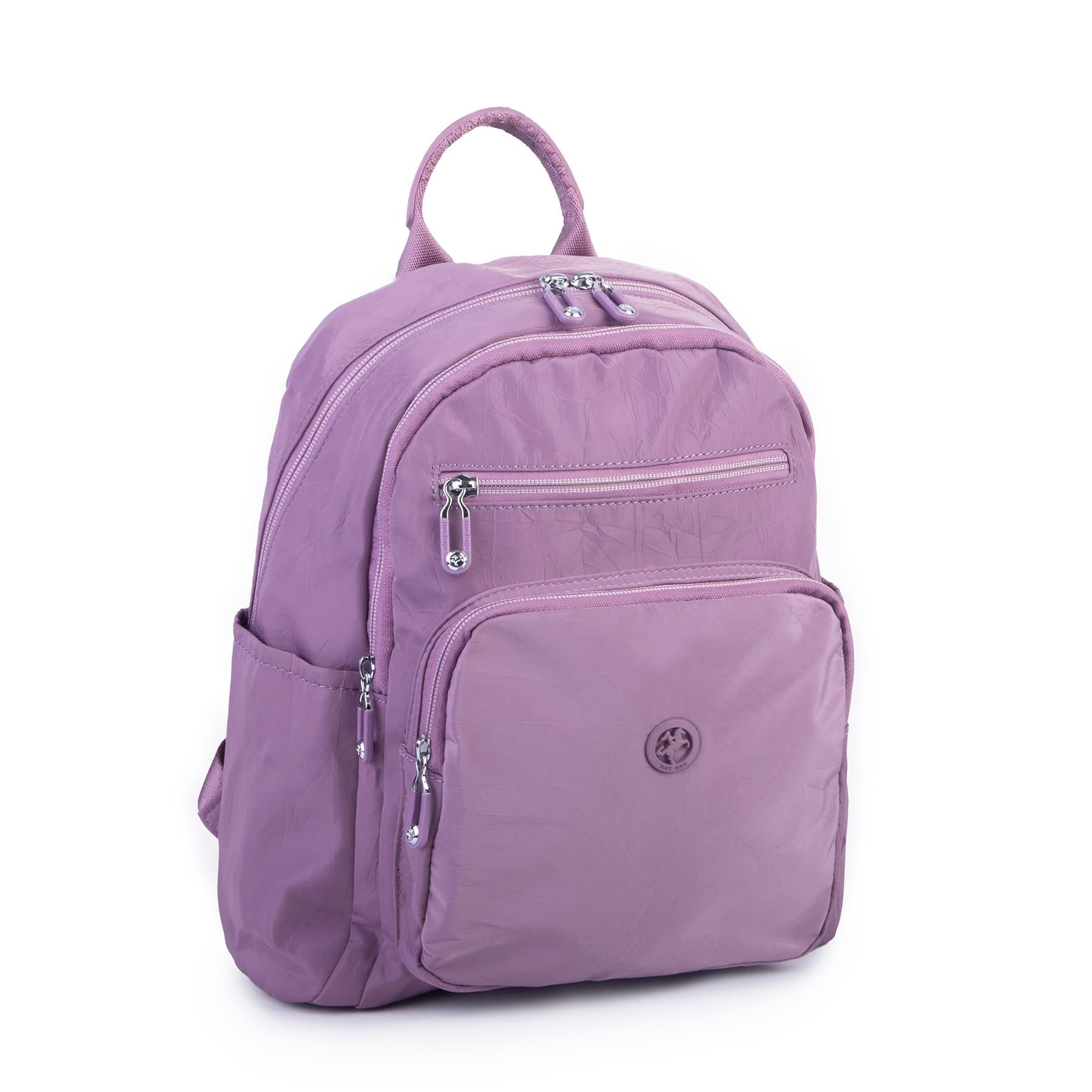 Nas Bag Kadın Çok Gözlü Hafif Su Geçirmez Unisex  (water proof) Çanta Mor