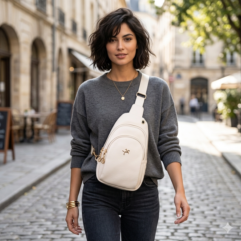 Nas Bag Kadın Crossbody Bag Bel ve Body Bag Krem Victoria
