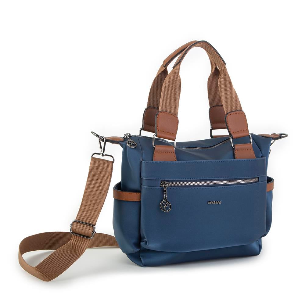 Nas Bag Kadın El Çantası Lacivert Taba Buzzy