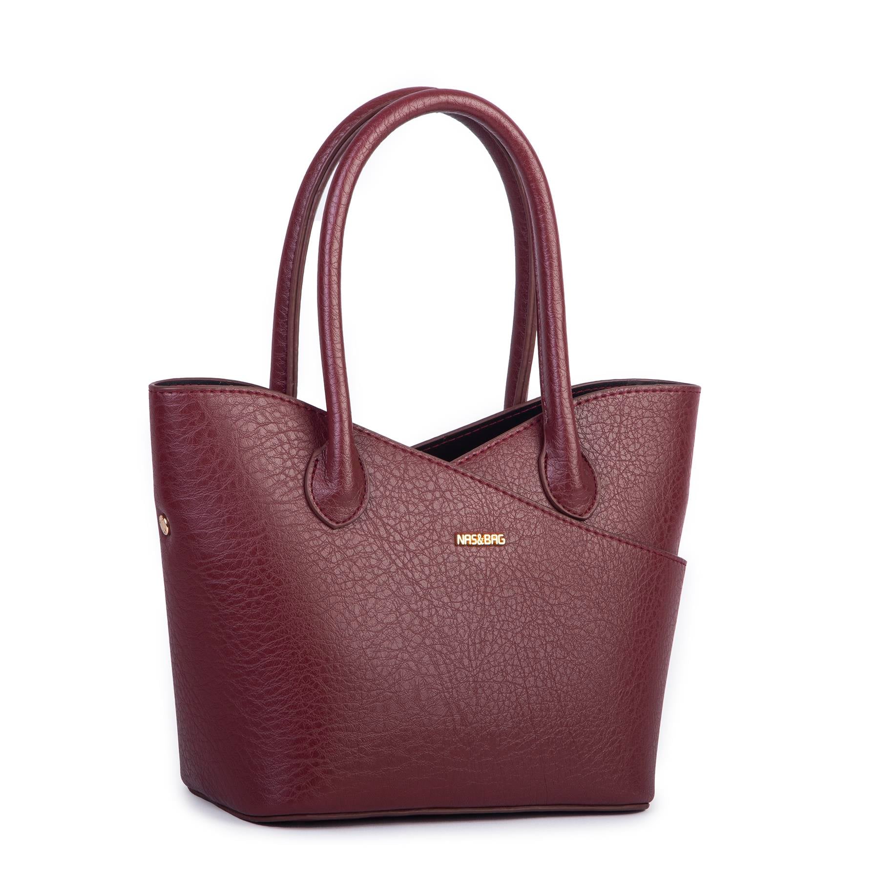 Nas Bag Kadın El ve Omuz Çantası Premium Seri Bordo Victoria