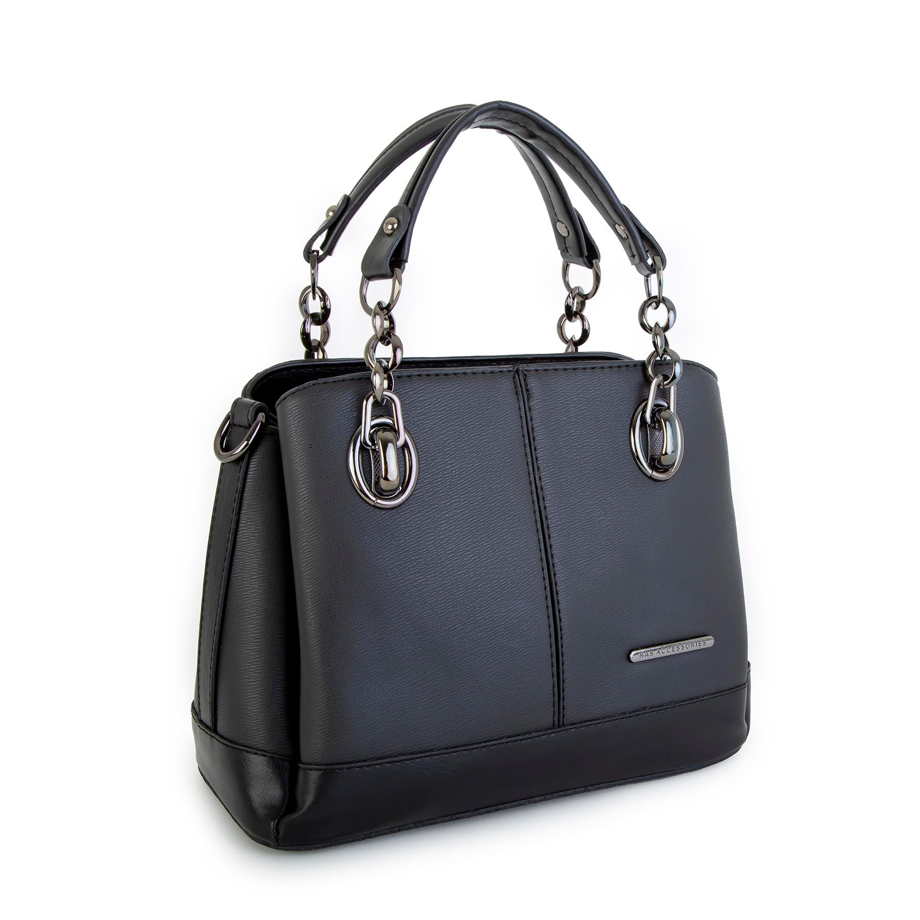 Nas Bag Kadın El ve Omuz Çantası Siyah Ardıç  (en:28 cm ; boy:21 cm )