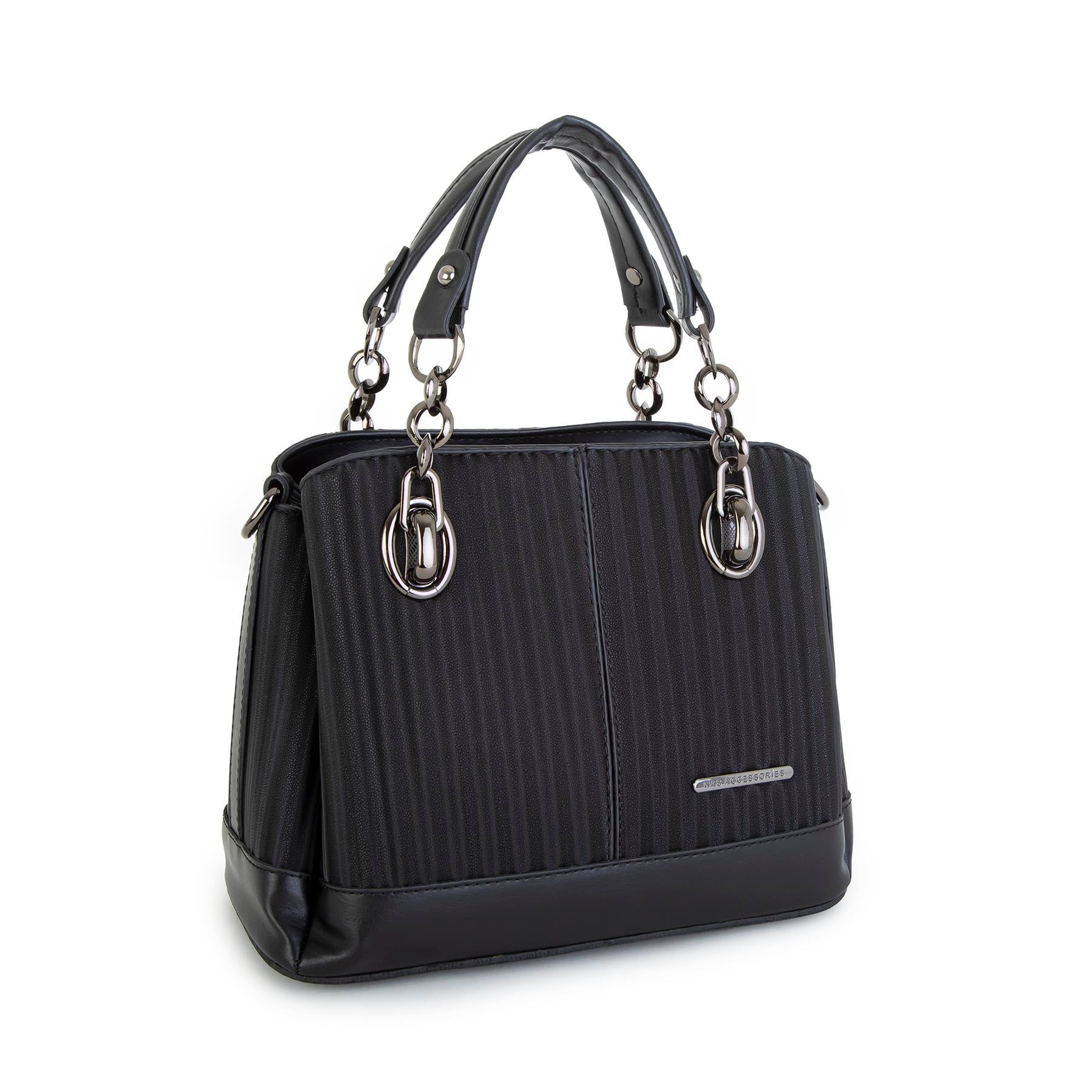 Nas Bag Kadın El ve Omuz Çantası Siyah Cosmos (en:28 cm ; boy:21 cm )