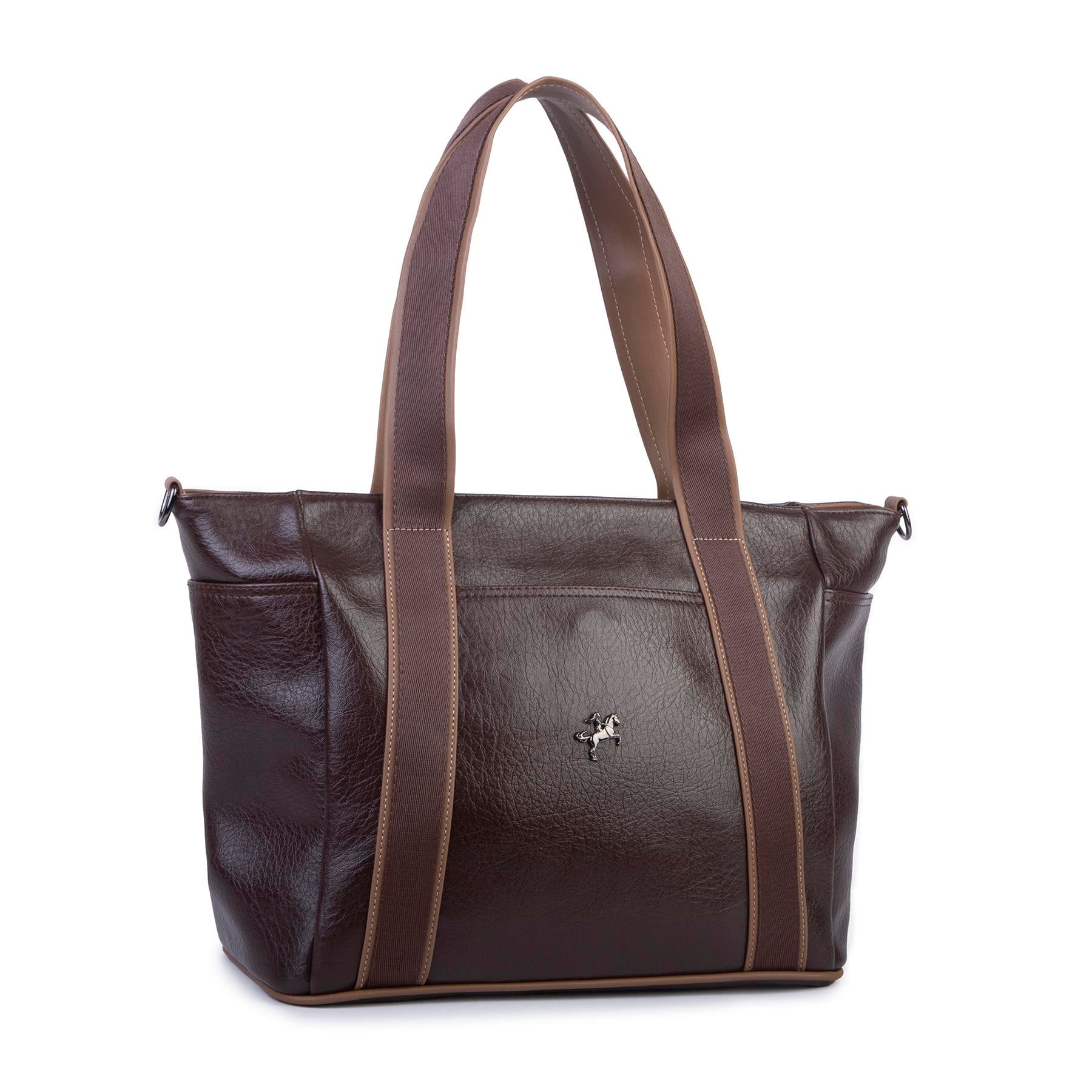 Nas Bag Kadın Extra Büyük Omuz Çantası ve Spor Çantası ( 46x36 cm ) Kahve Vizon Victoria