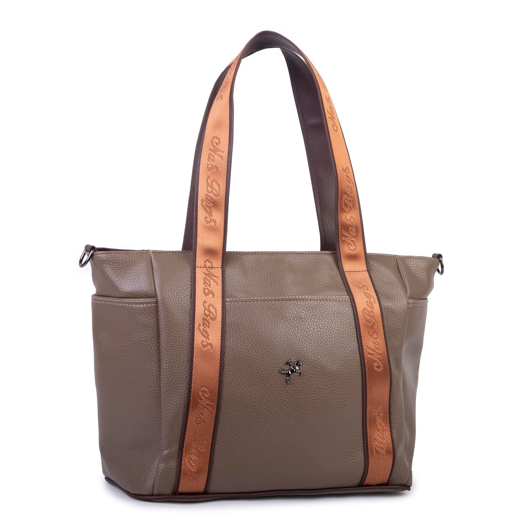 Nas Bag Kadın Extra Büyük Omuz Çantası ve Spor Çantası ( 46x36 cm ) Vizon Kahve Taba Lopez