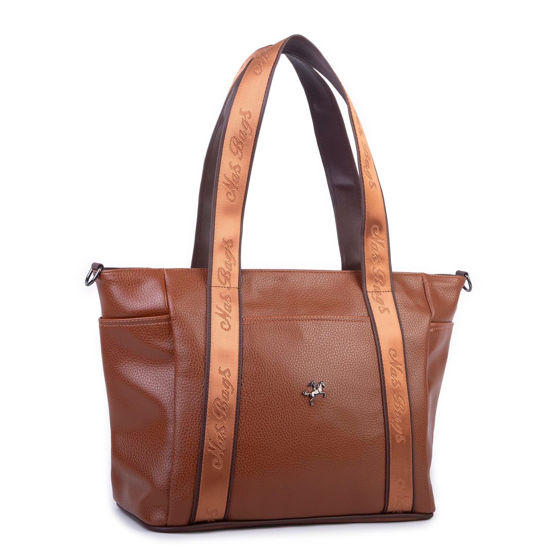 Nas Bag Kadın Extra Büyük Omuz Çantası ve Spor Çantası ( 46x36 cm ) Taba Kahve Lopez