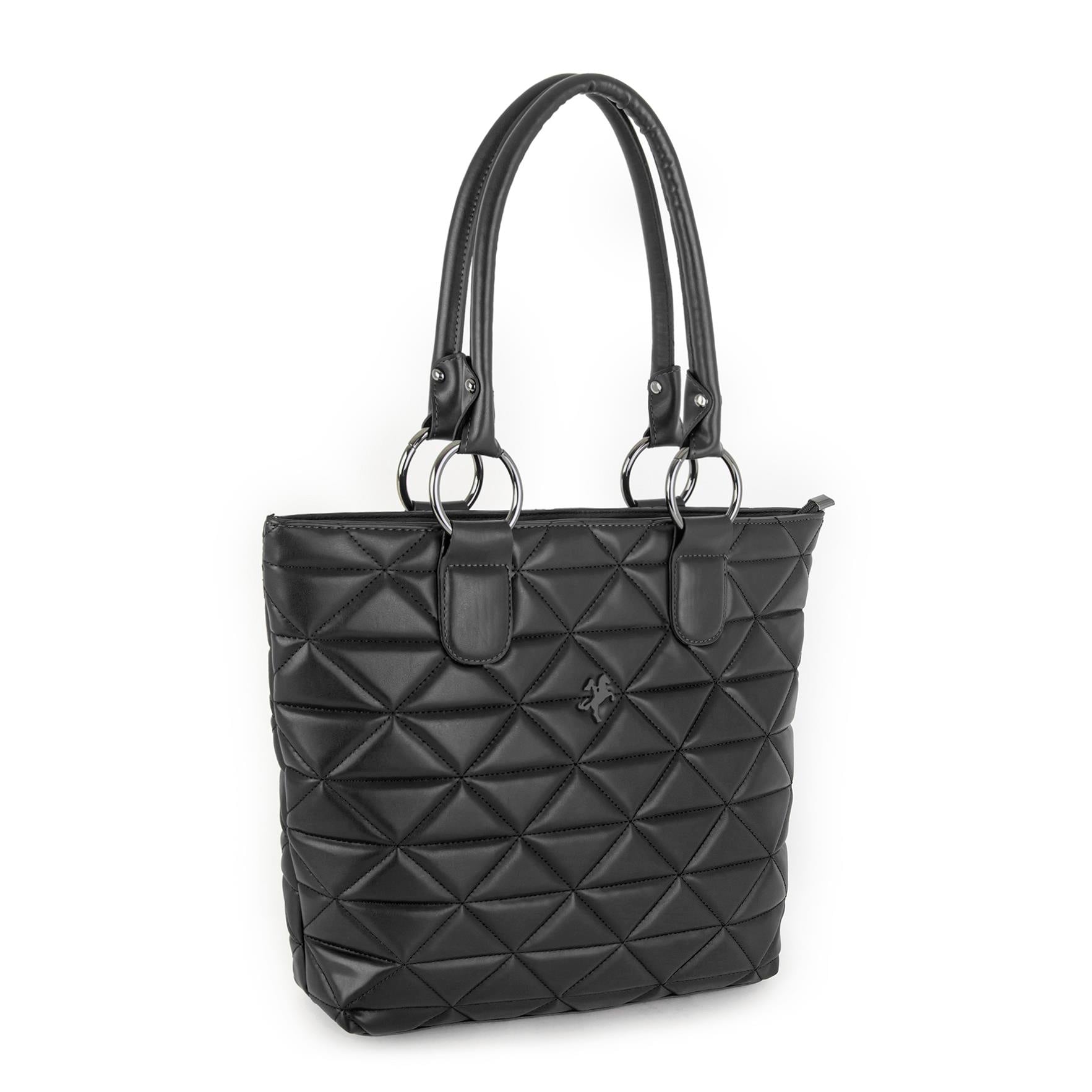 Nas Bag Kadın Kapitone  Büyük Boy Omuz Çantası ( 34x33x9 cm) Siyah  Kapitone 
