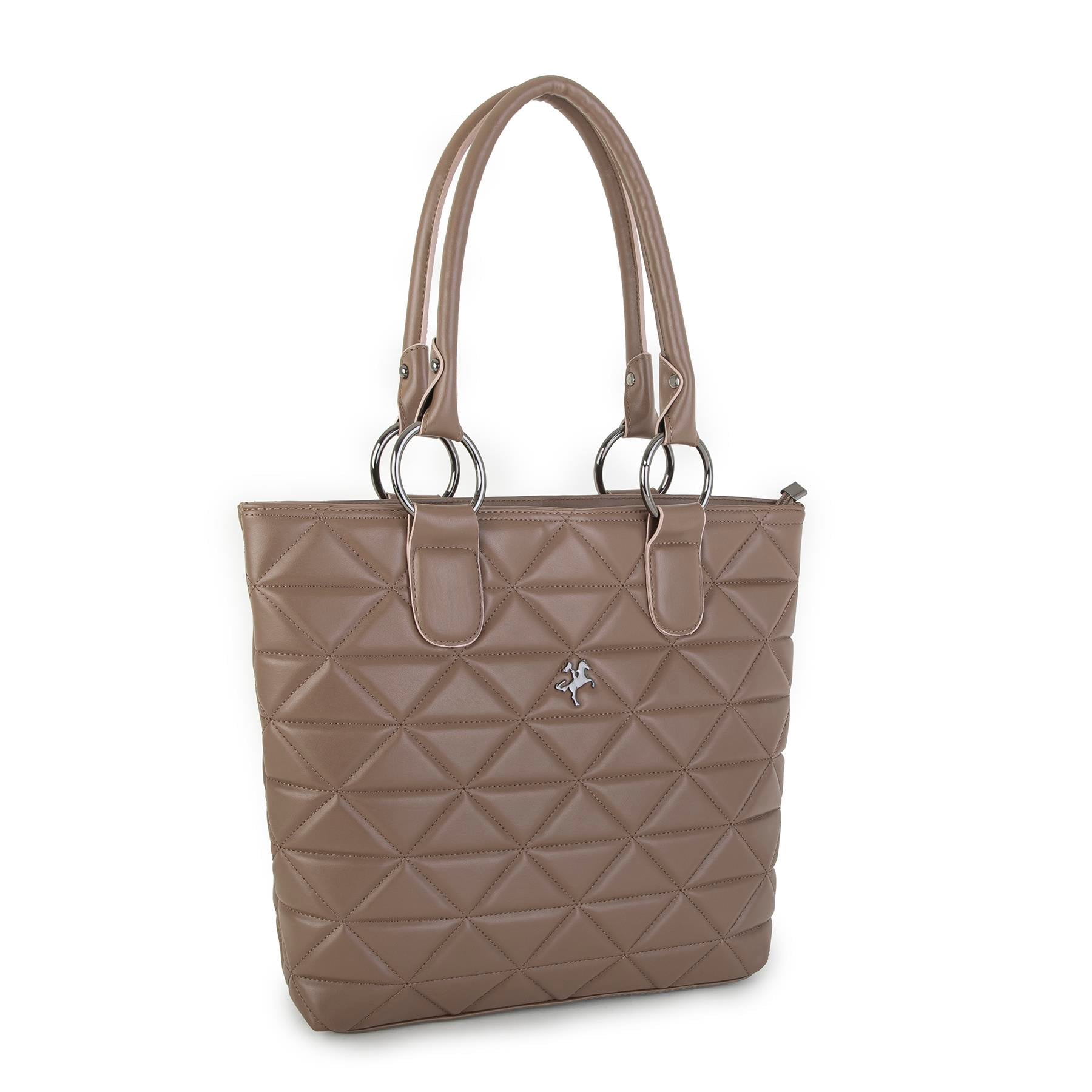 Nas Bag Kadın Kapitone  Büyük Boy Omuz Çantası ( 34x33x9 cm) Vizon Kapitone 