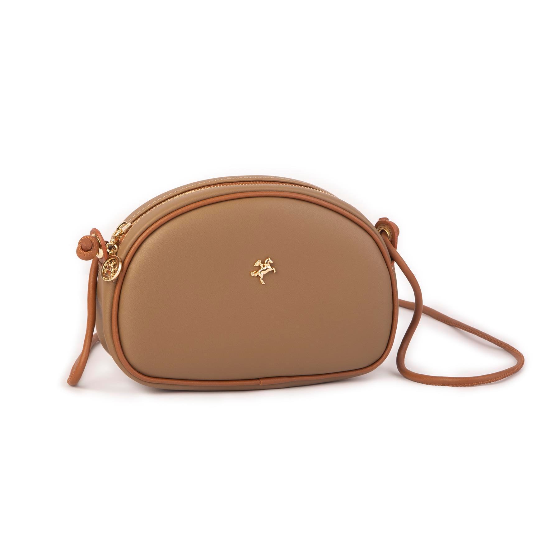 Nas Bag Kadın  Mini Çapraz Çanta Vizon Taba Luna (21x16x8 cm)