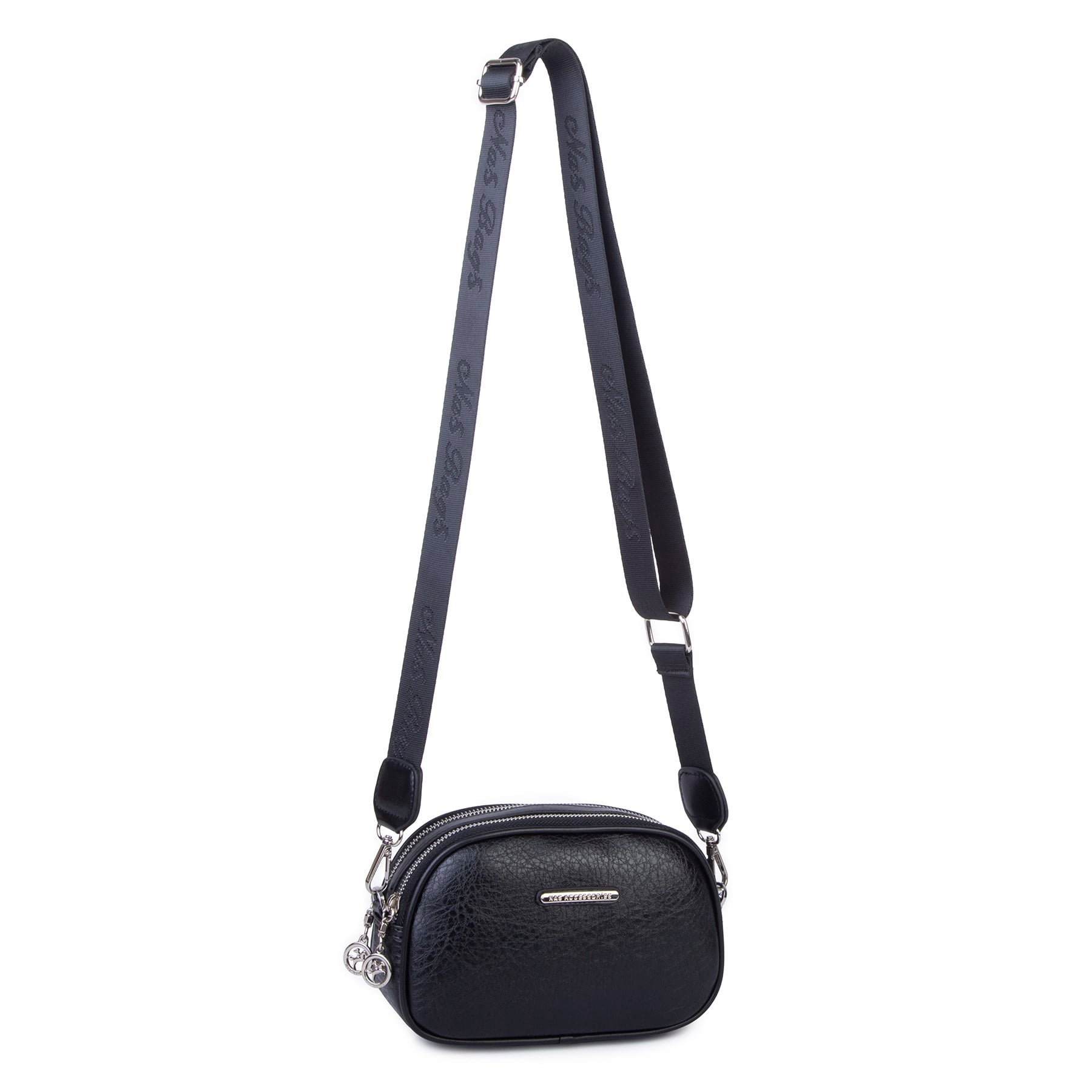Nas Bag Kadın Mini Çapraz Çift Gözlü Çanta Siyah Victoria