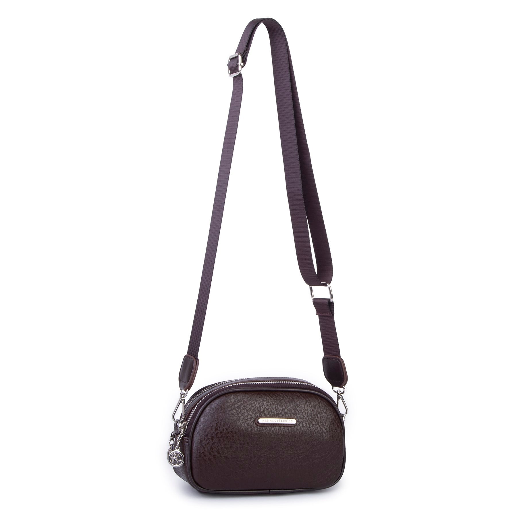 Nas Bag Kadın Mini Çapraz Çift Gözlü Çanta Kahve Victoria