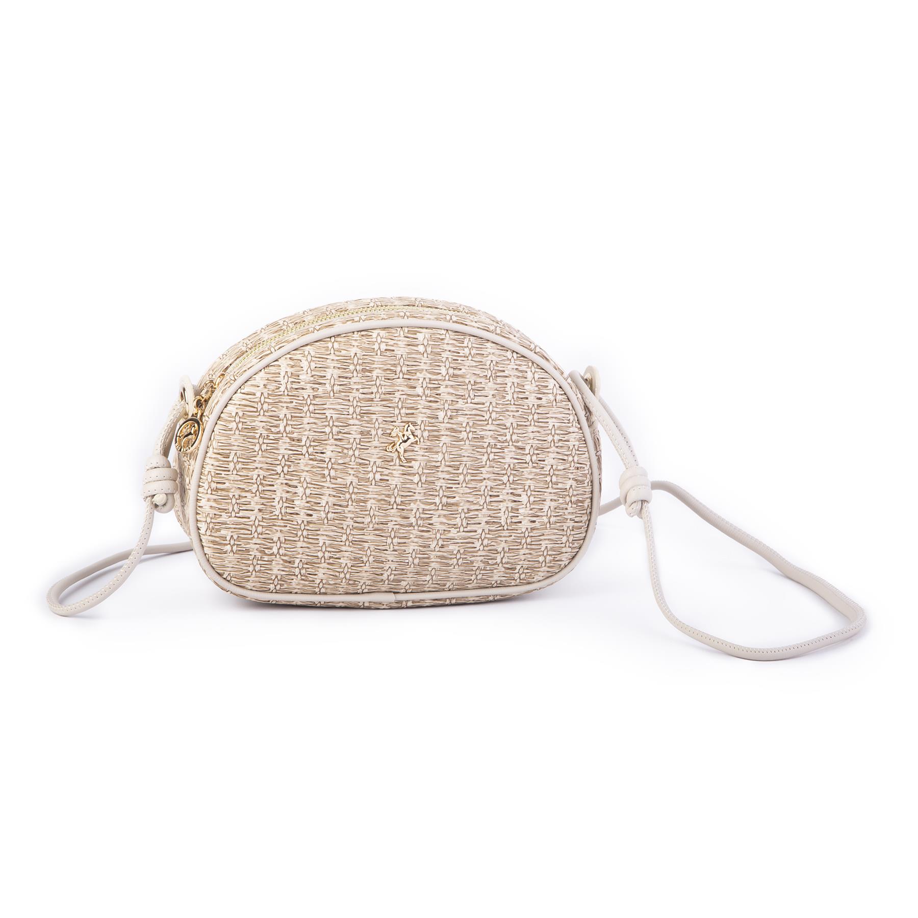 Nas Bag Kadın  Mini Çapraz Hasır Görünümlü  Çanta  Kum Hasır (21x16x8 cm)