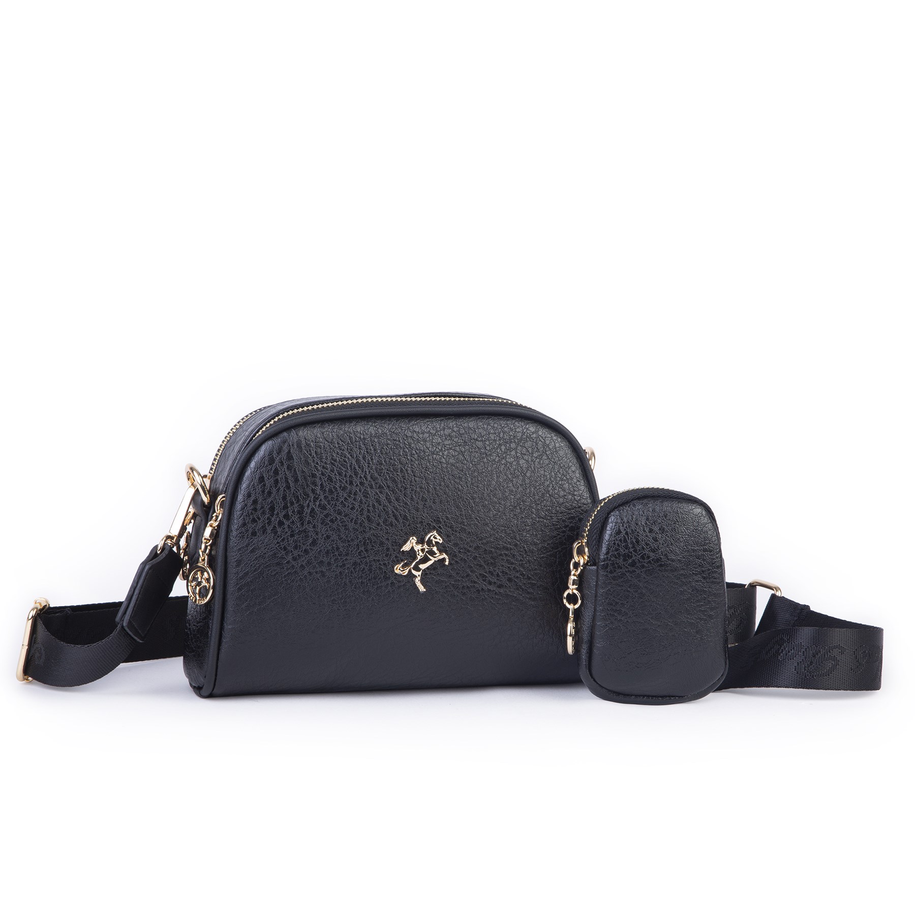 Nas Bag Kadın Mini Cüzdanlı Omuz ve Çapraz Çanta Siyah Victoria