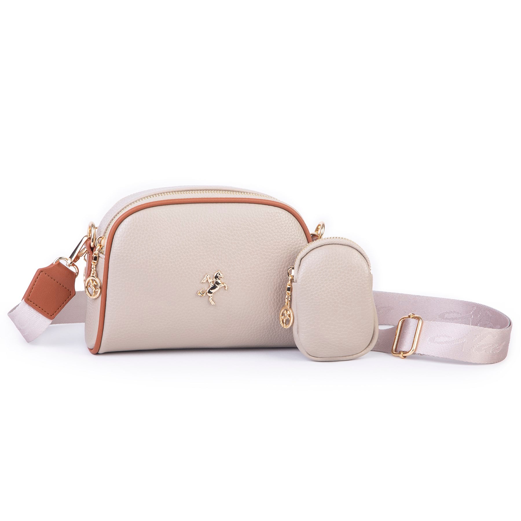 Nas Bag Kadın Mini Cüzdanlı Omuz ve Çapraz Çanta Kum Taba Lopez