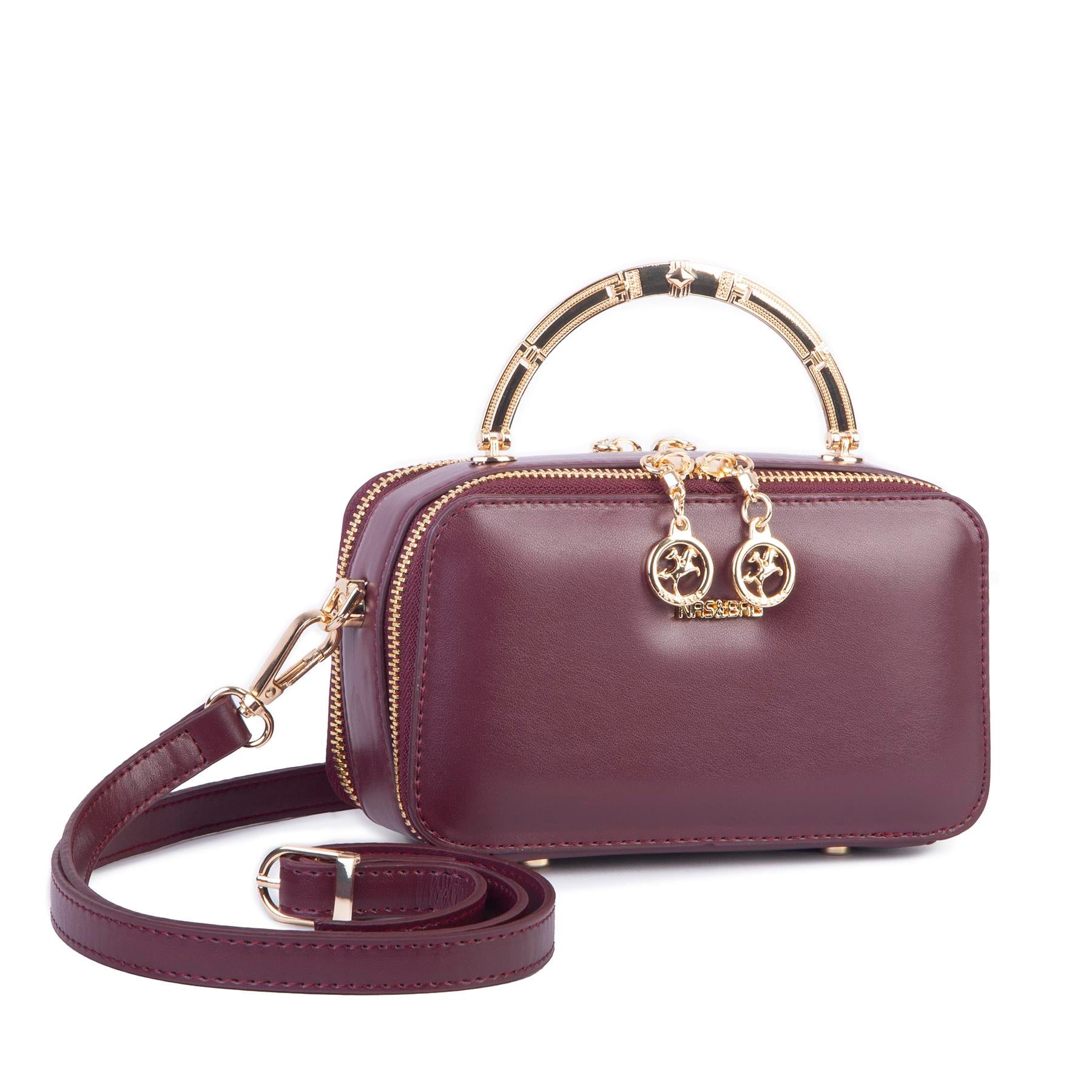 Nas Bag Kadın Mini El ve Çapraz Çanta Bordo (en :18 cm  boy:10 cm) 