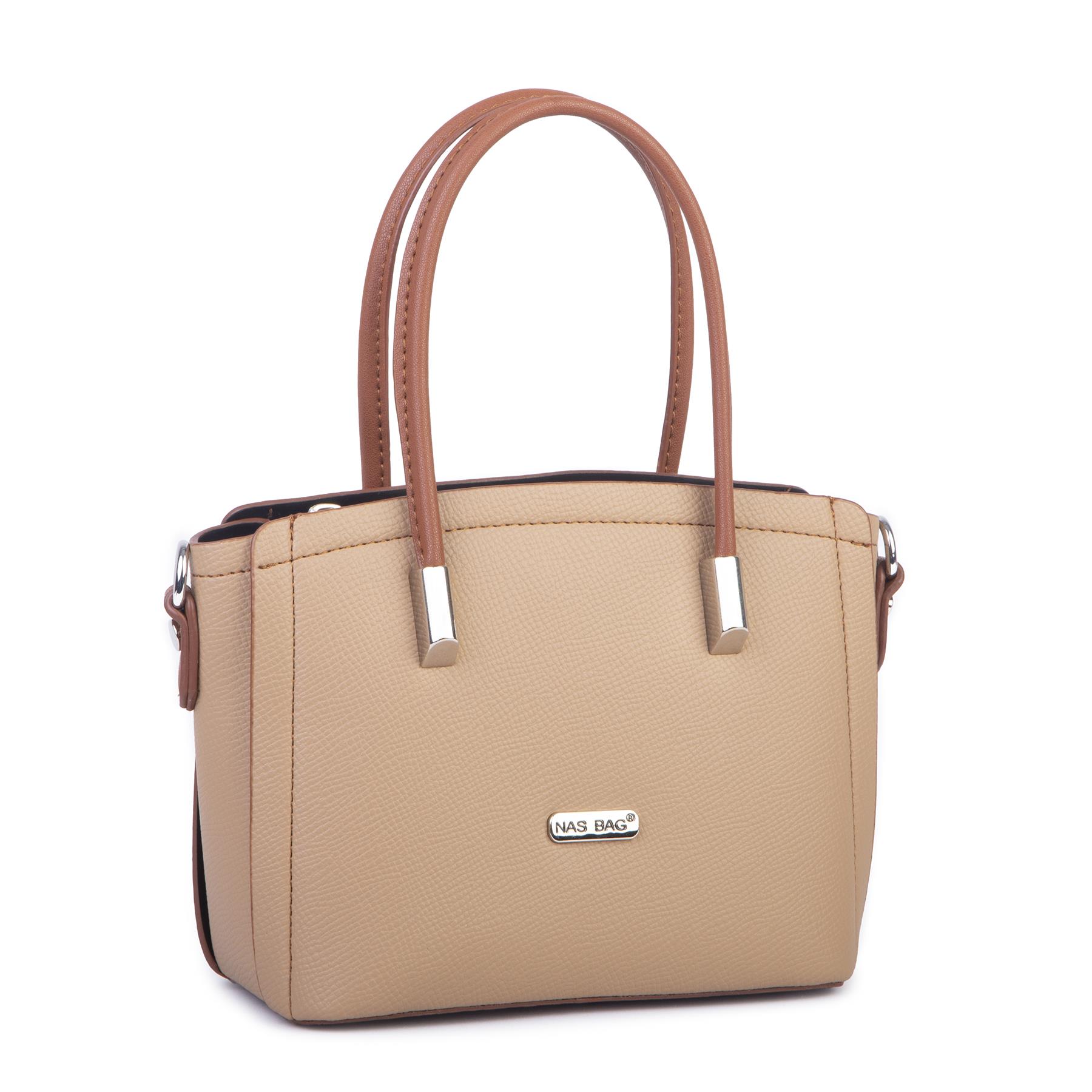 Nas Bag Kadın Mini El ve Çapraz Çanta Kum  Taba