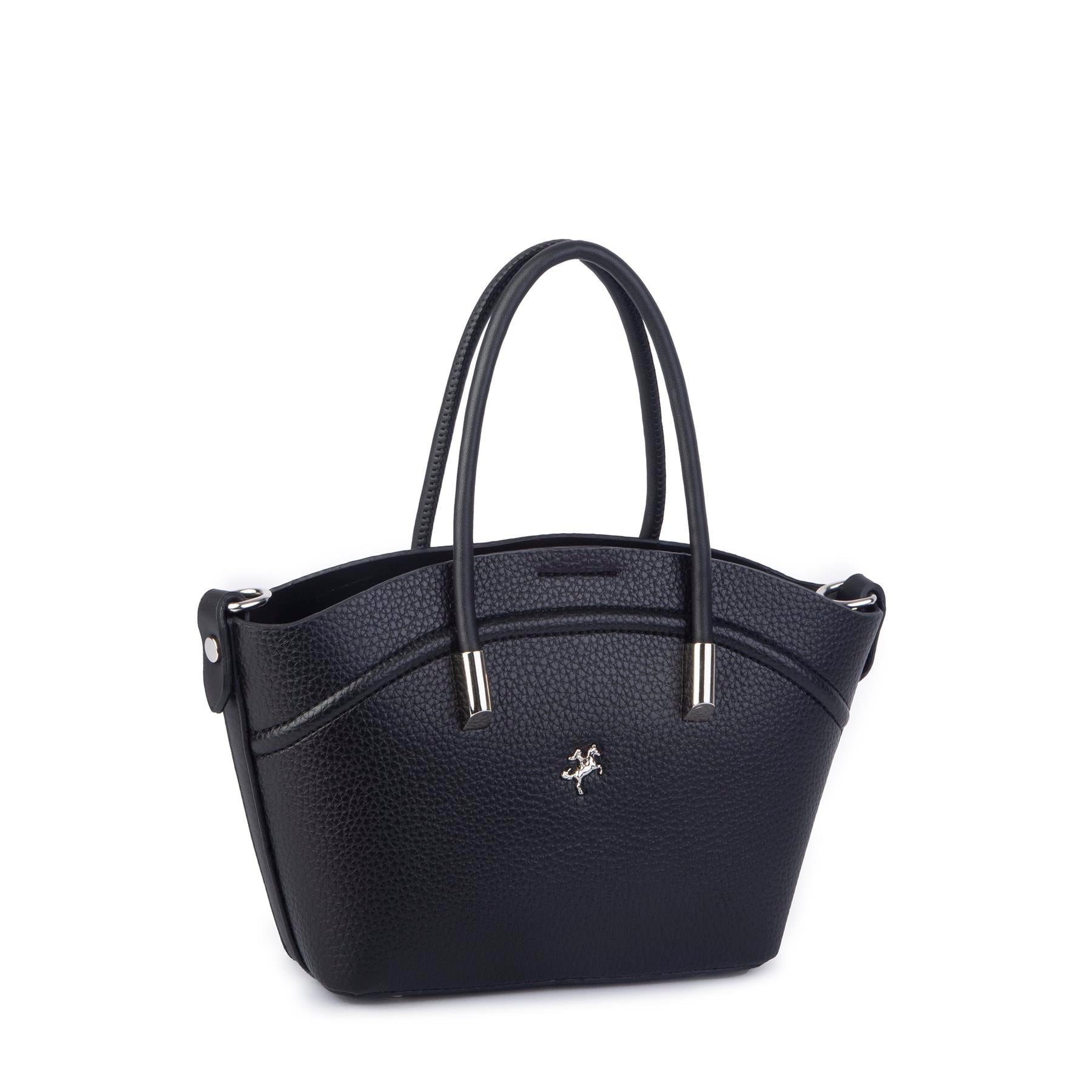 Nas Bag Kadın Mini Sepet Çanta El ve Çapraz Çanta Siyah Lopez ( 20x18cm)