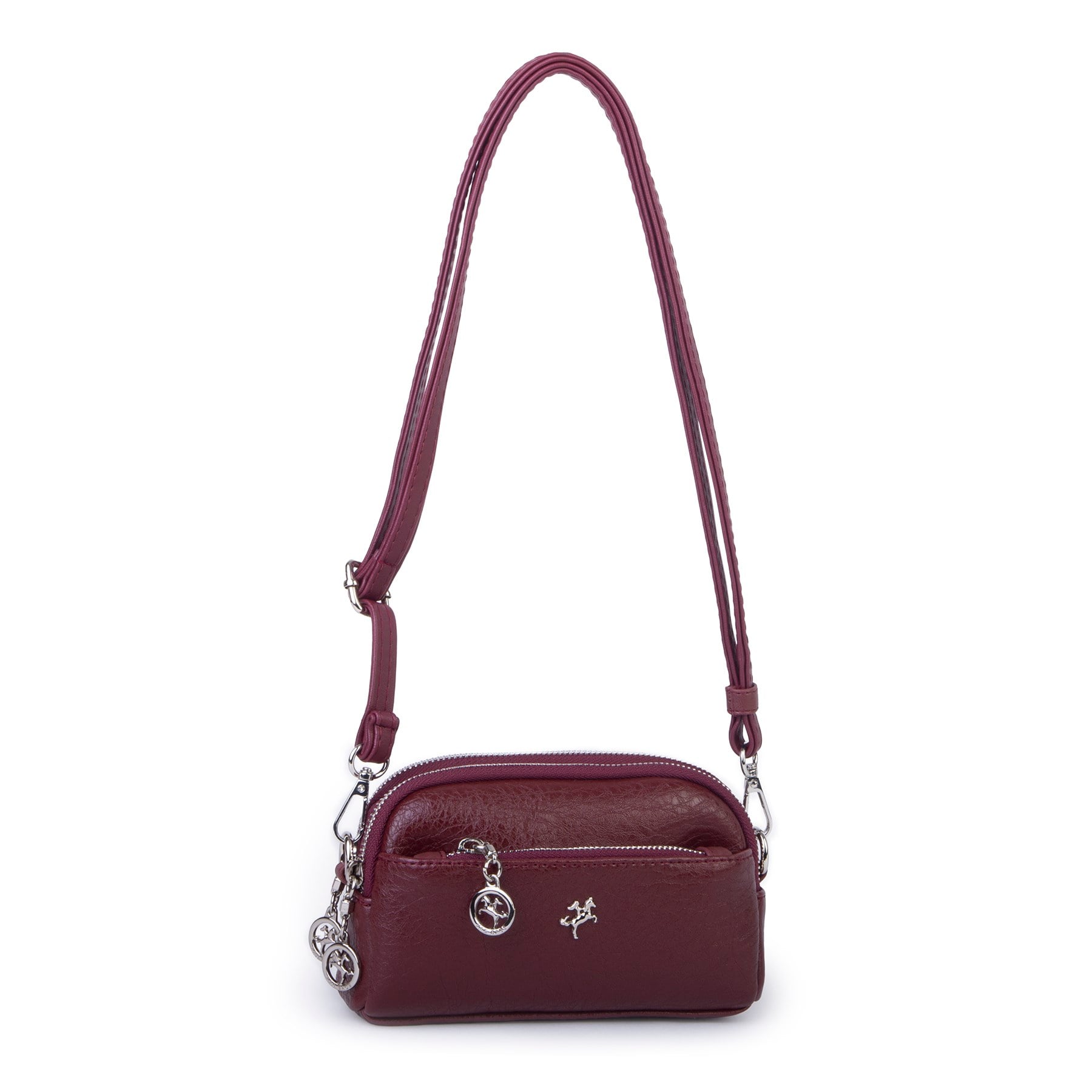 Nas Bag Kadın Mini Spor Şık Günlük Postacı Çapraz Çanta (en 18 cm , boy 10 cm ) Bordo Victoria