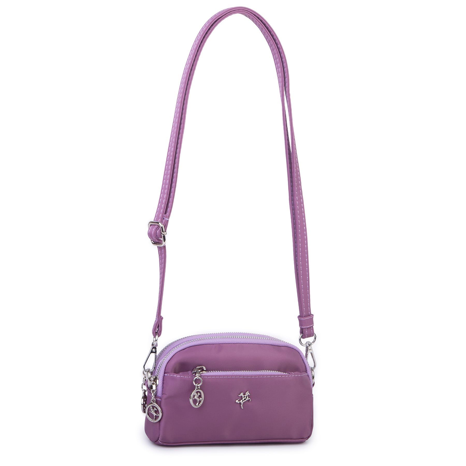 Nas Bag Kadın Mini Spor Şık Günlük Postacı Çapraz Çanta (en 18 cm , boy 10 cm ) Mor