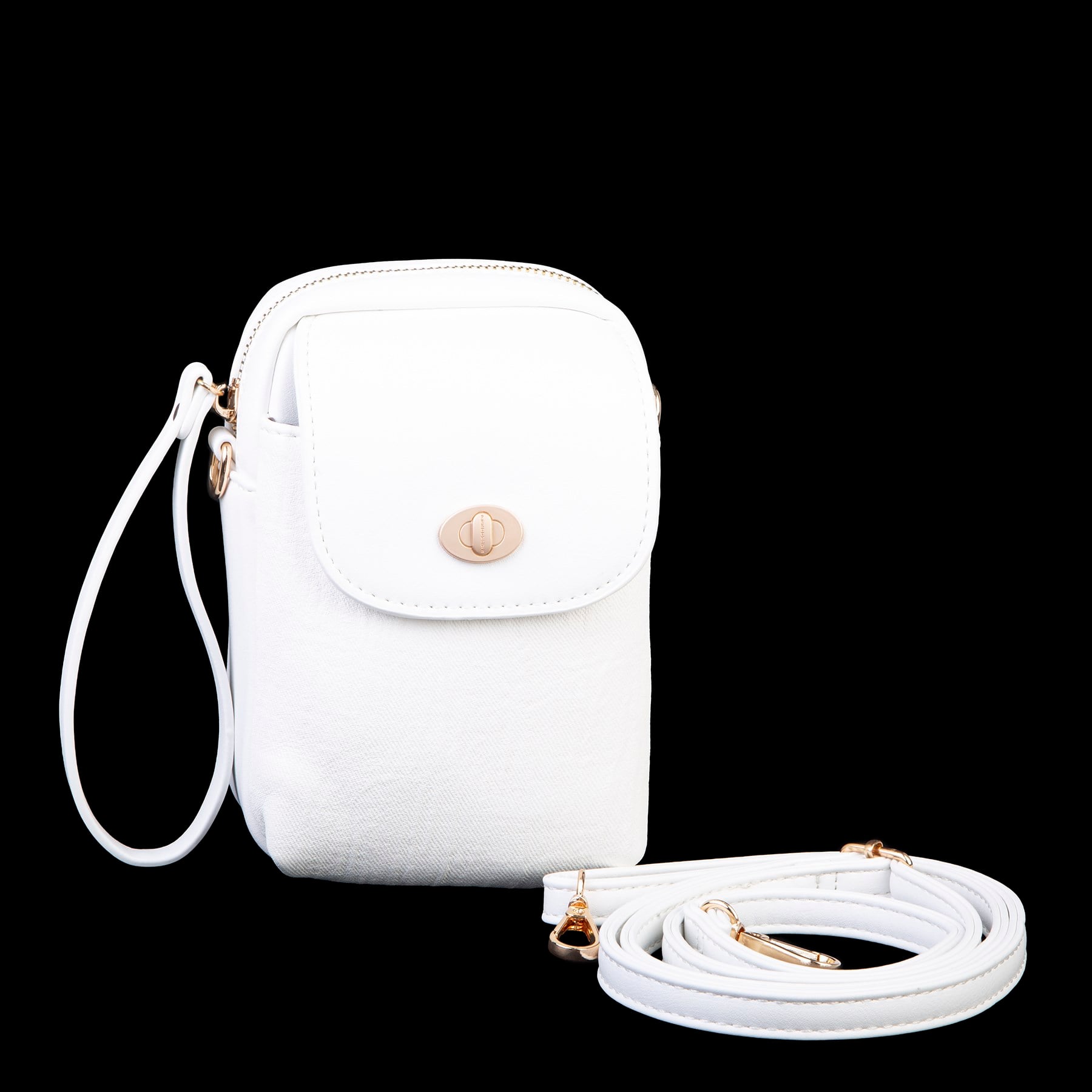 Nas Bag Kadın Mini Telefonluk Çapraz Çanta (en 10 cm , boy 16 cm) Beyaz