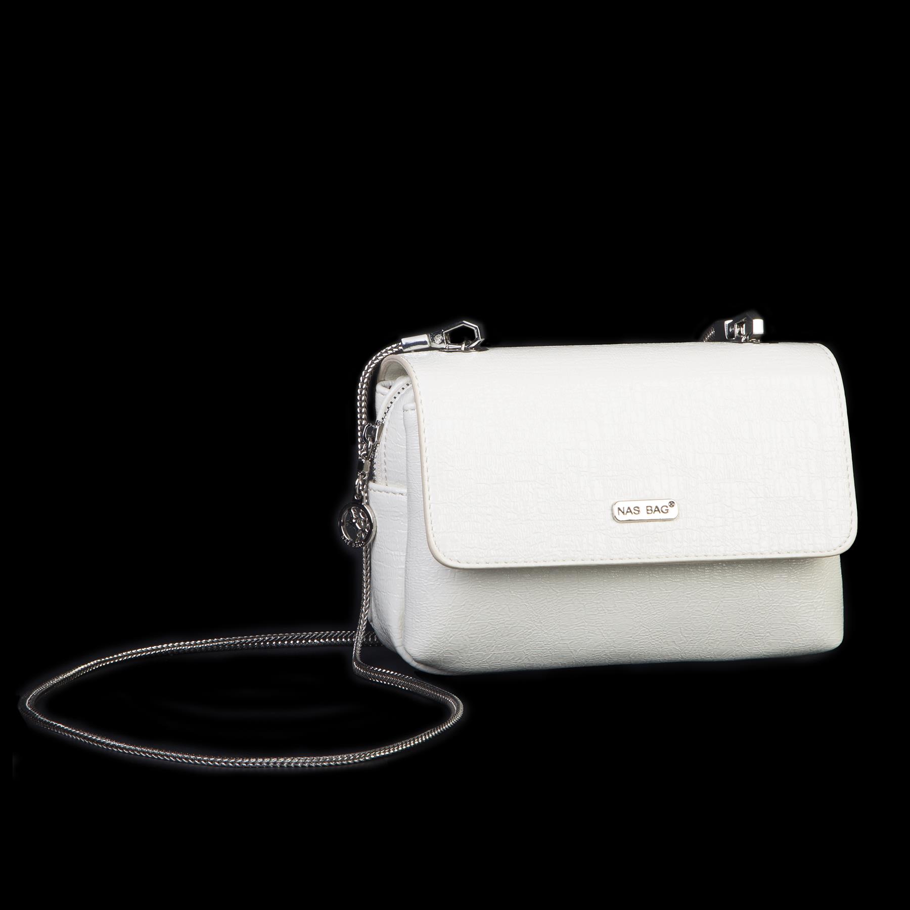 Nas Bag Kadın Mini Zincirli Omuz ve Çapraz  Çanta Krem ( 19x10 cm )