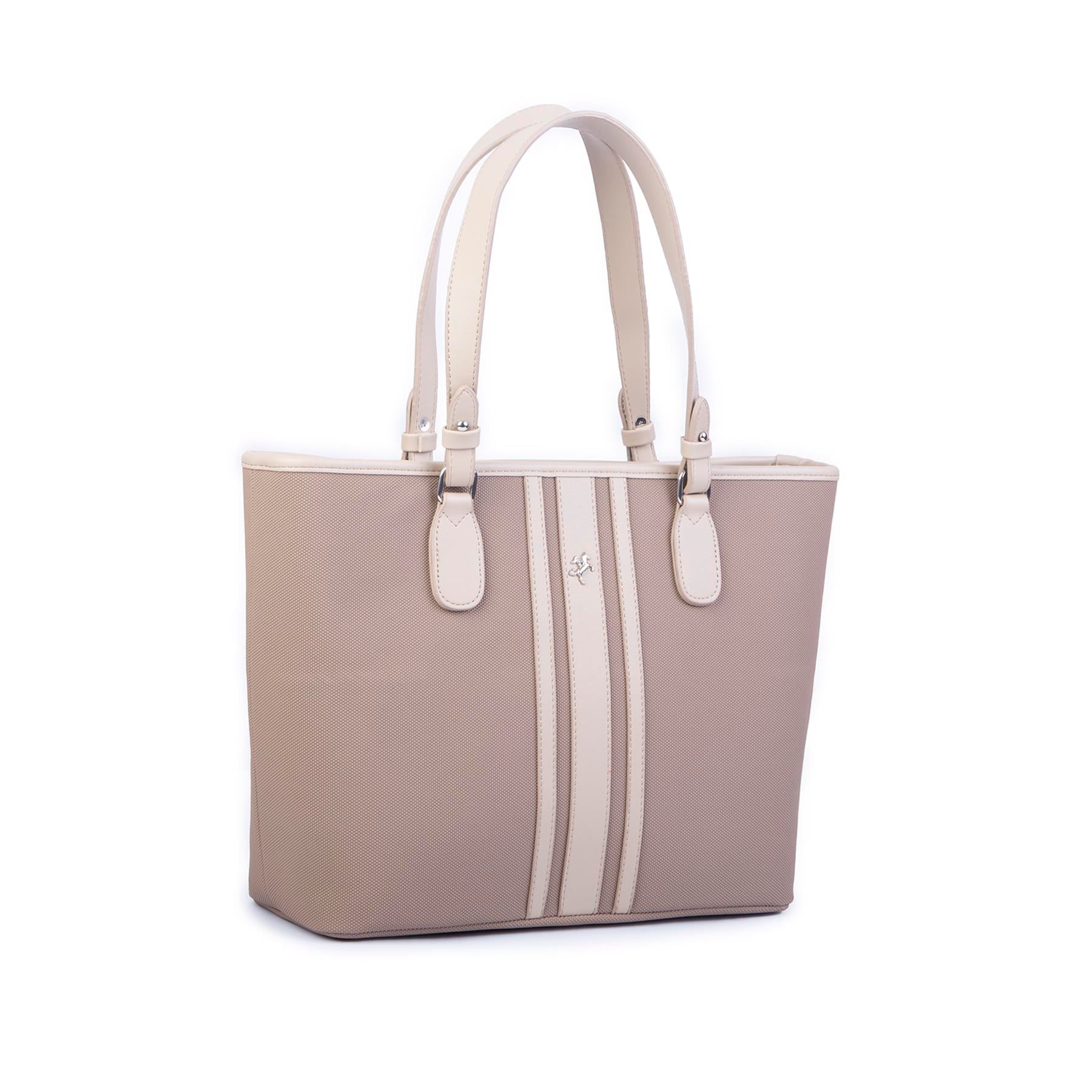 Nas Bag Kadın Omuz Çantası Spor Şık Ayarlanabilir Omuz Askılı Vizon Lacst (33x27x12 cm )