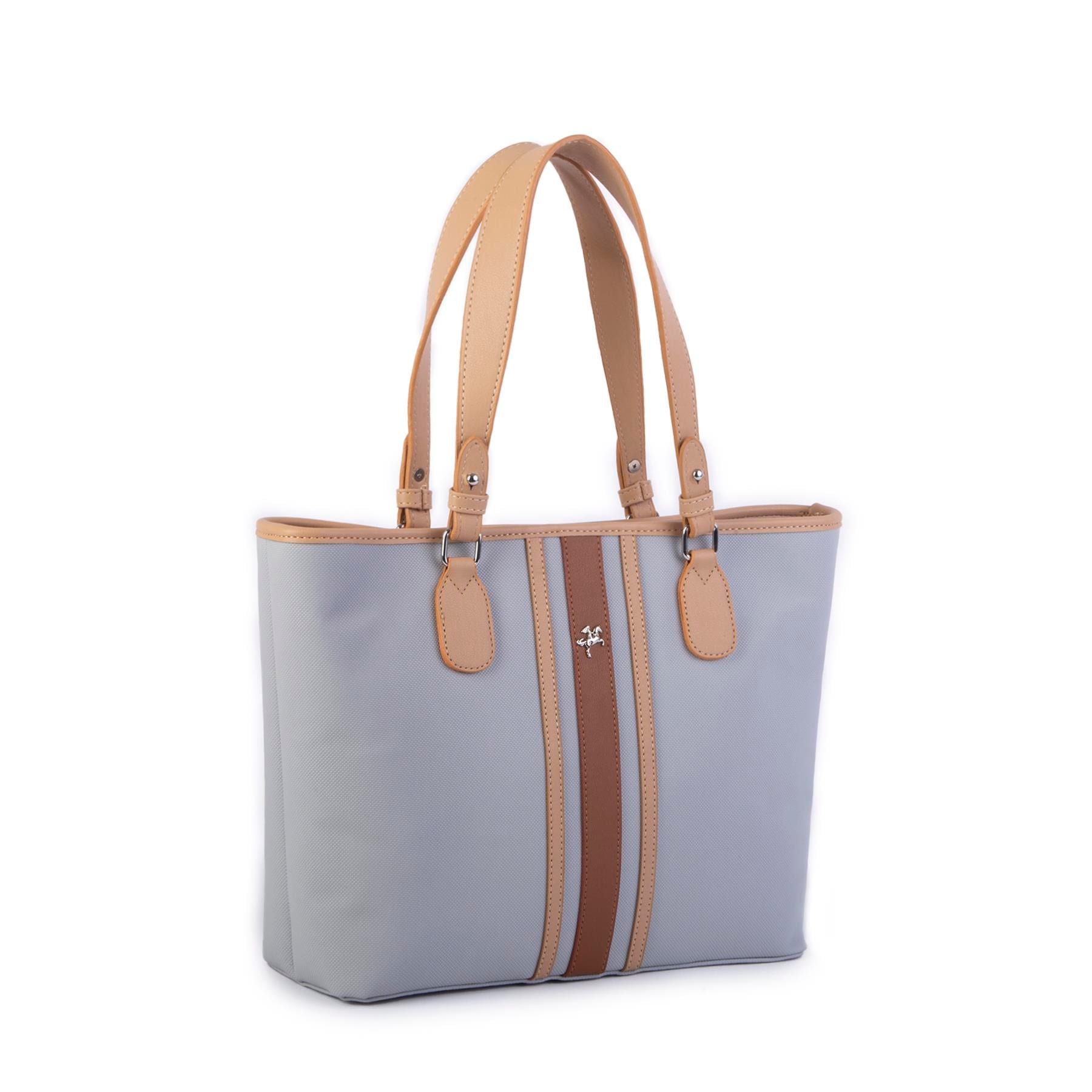 Nas Bag Kadın Omuz Çantası Spor Şık Ayarlanabilir Omuz Askılı  Açık Gri Camel Lacst (33x27x12 cm )
