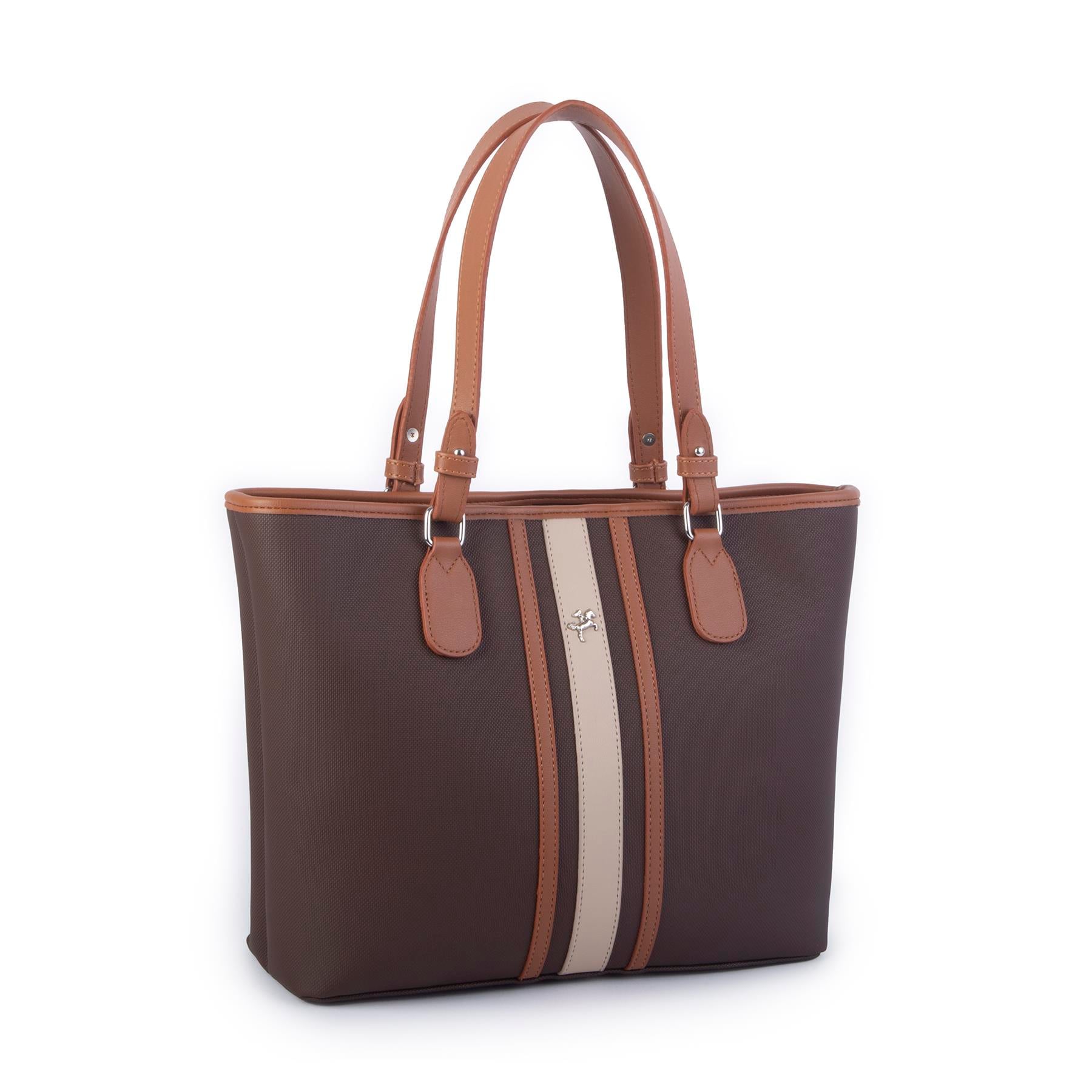 Nas Bag Kadın Omuz Çantası Spor Şık Ayarlanabilir Omuz Askılı Kahve Taba Kum  Lacste  (33x27x12 cm )