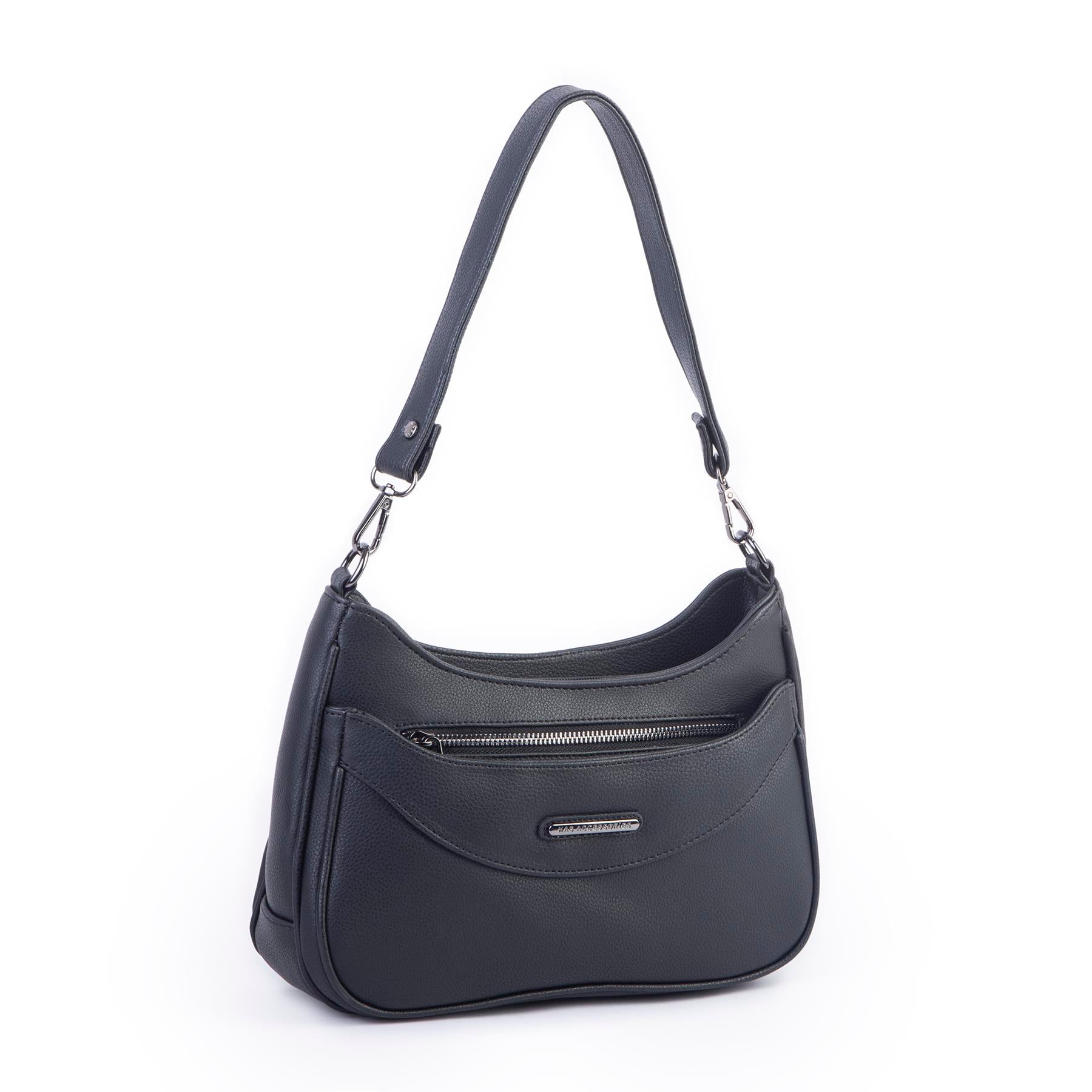 Nas Bag Kadın Omuz ve Çapraz Baget Çanta Siyah Prestij ( 28x17  cm)