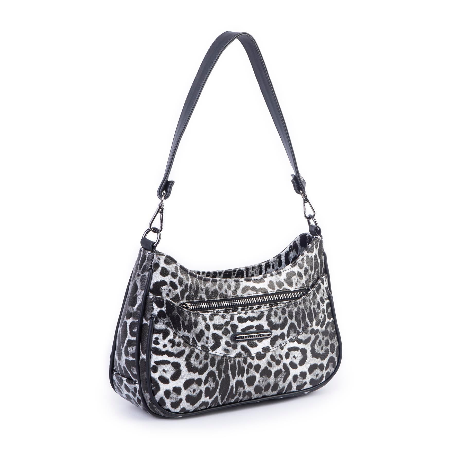 Nas Bag Kadın Omuz ve Çapraz Baget Çanta Siyah Leopar ( 28x17  cm)