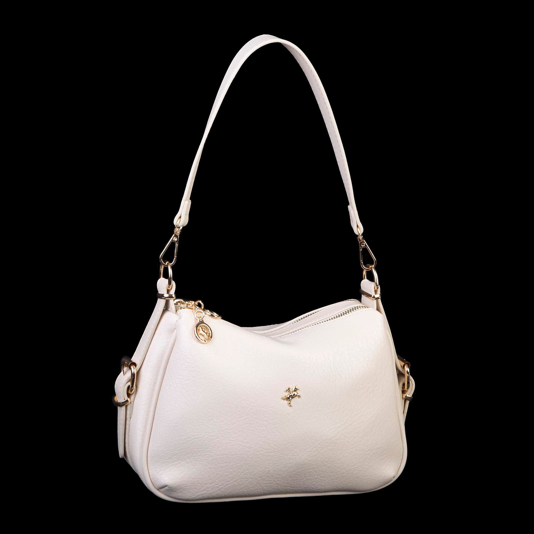 Nas Bag Kadın Omuz ve Çapraz Çanta Çok Gözlü Şık Tasarım (28x18 cm) Krem Victoria