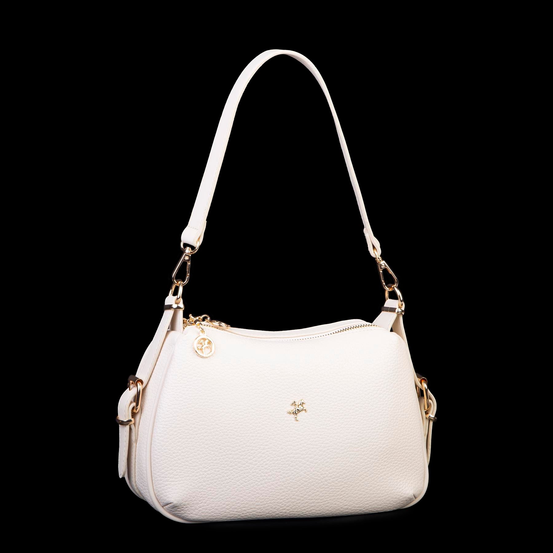 Nas Bag Kadın Omuz ve Çapraz Çanta Çok Gözlü Şık Tasarım (28x18 cm) Krem Lopez