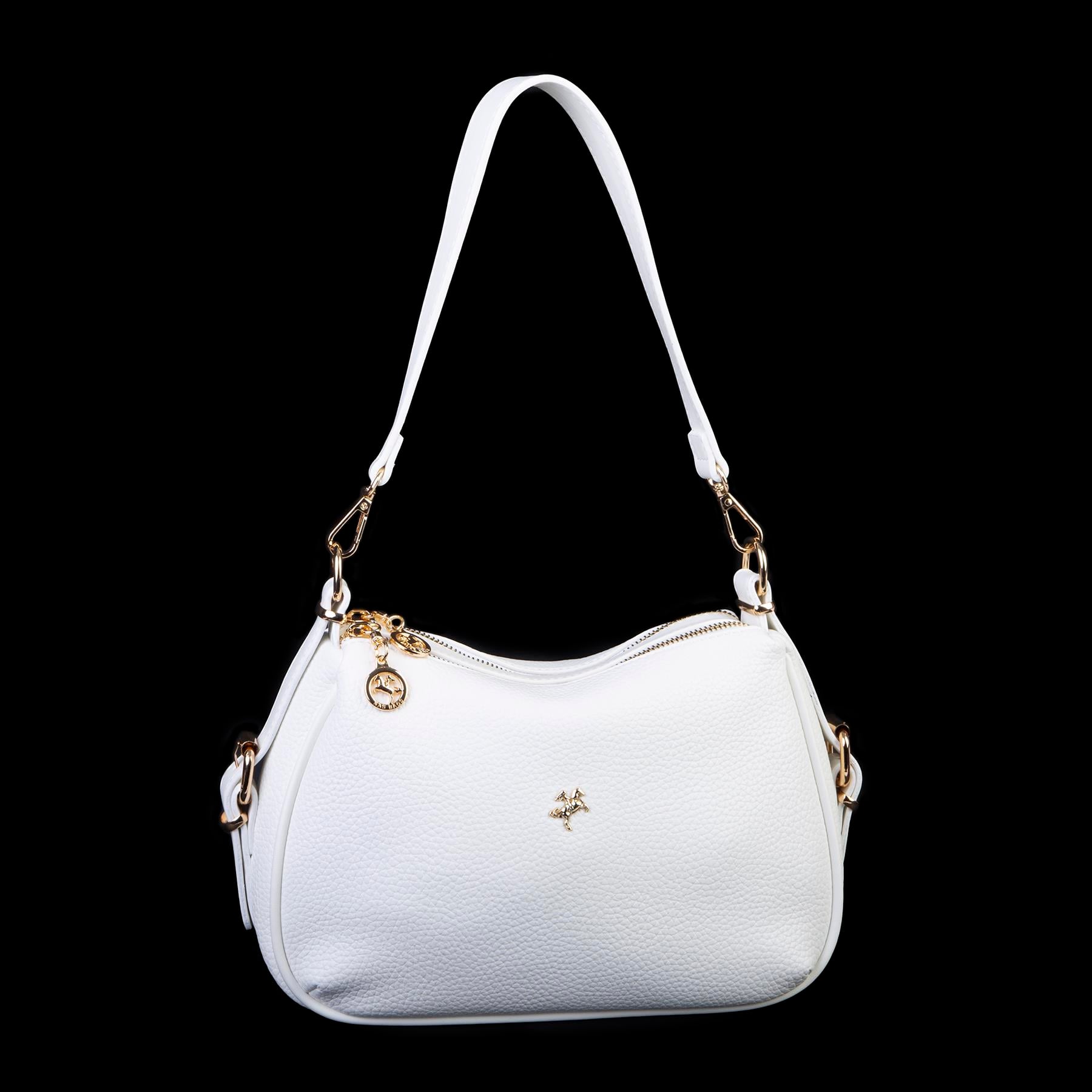 Nas Bag Kadın Omuz ve Çapraz Çanta Çok Gözlü Şık Tasarım (28x18 cm) Beyaz Victoria
