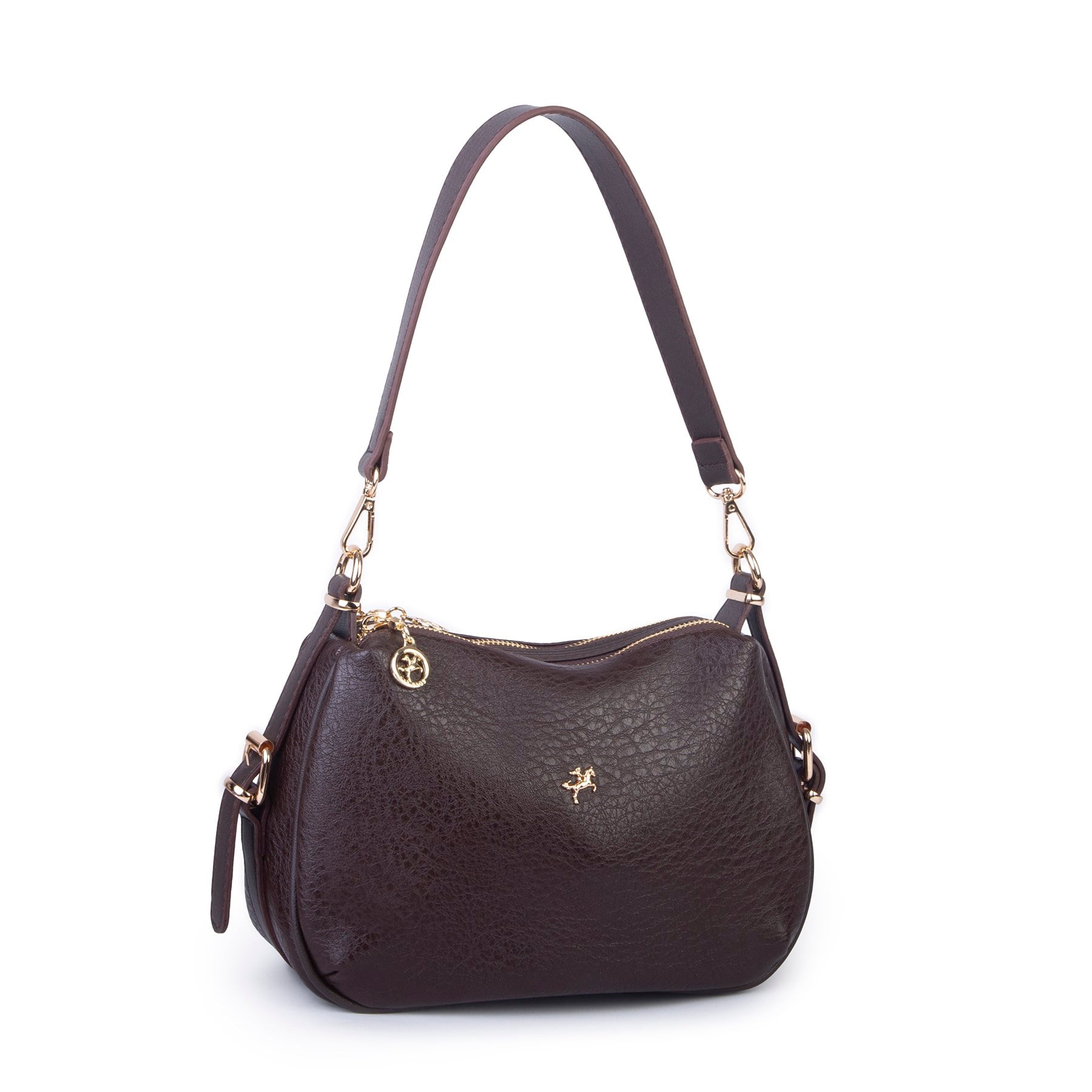 Nas Bag Kadın Omuz ve Çapraz Çanta Çok Gözlü Şık Tasarım (28x18 cm) Kahve Victoria