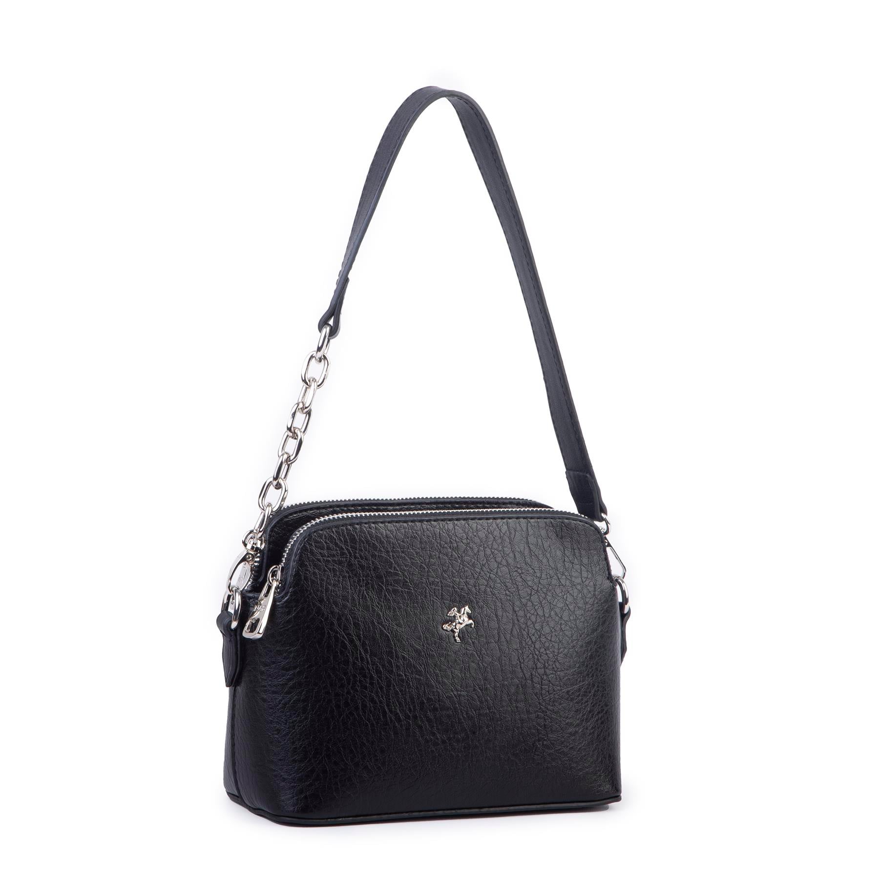 Nas Bag Kadın Omuz ve Çapraz Zincirli ve Uzun Çift Askılı (20x15 cm) Siyah Victoria