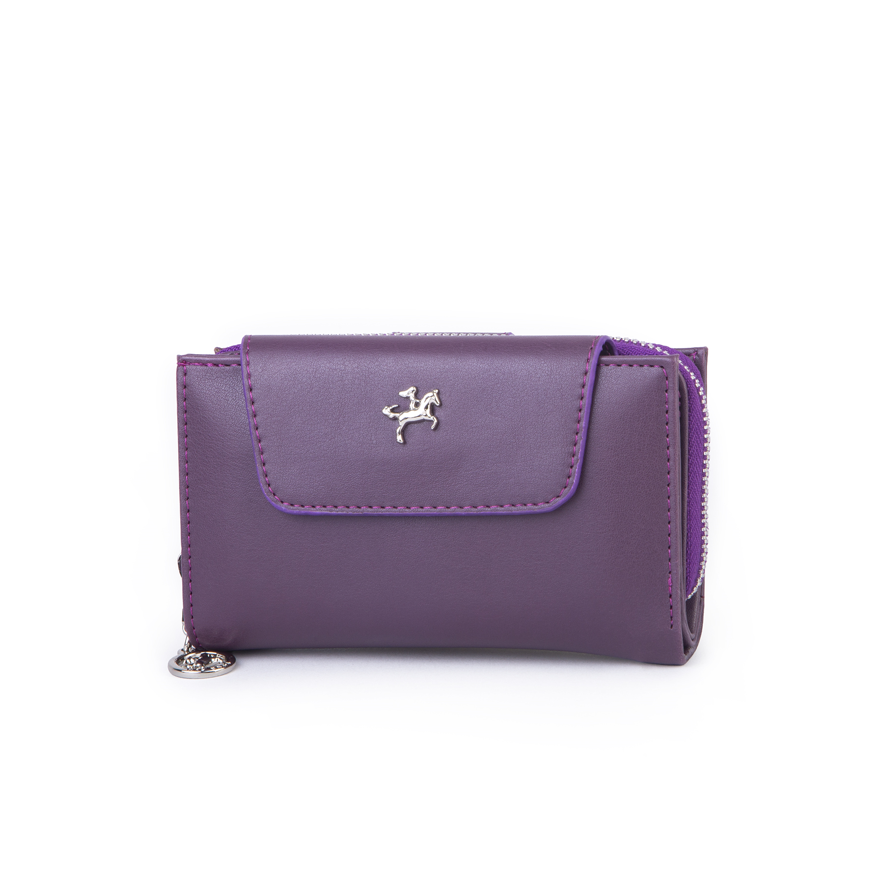 Nas Bag Kadın Orta Boy Çok Kartlıklı ve Bozuk Para Gözü Mor Dona