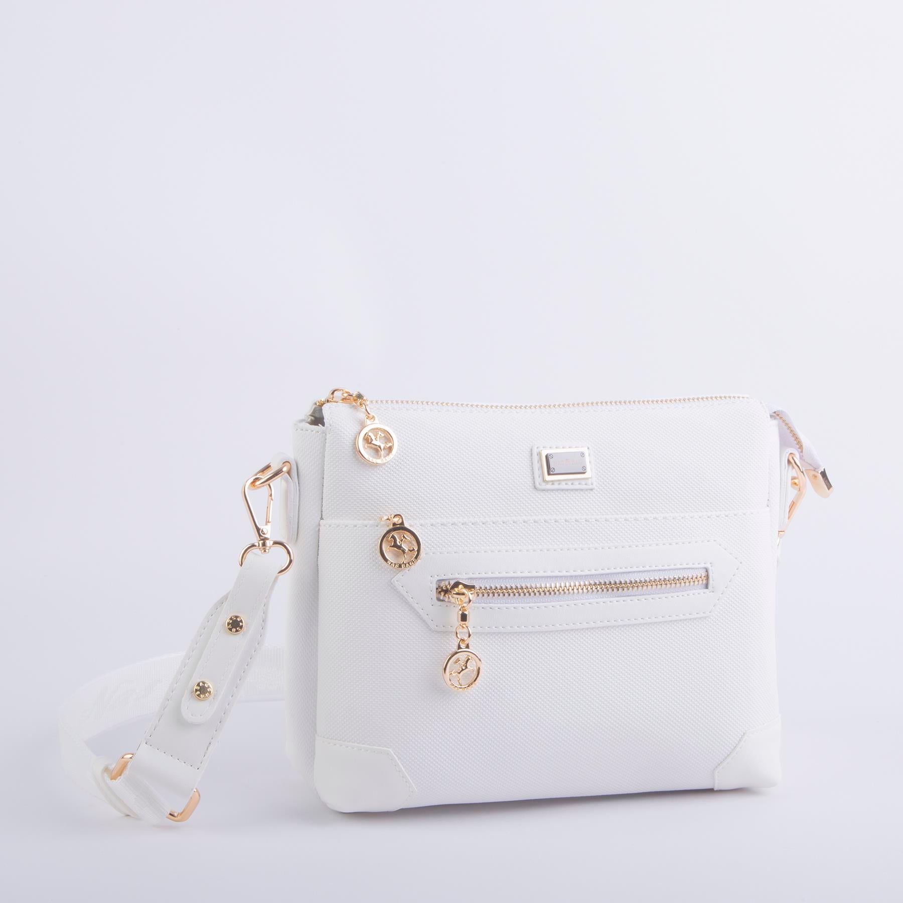 Nas Bag Kadın Postacı Çapraz Çanta Beyaz Lacst  (en 25 cm ;boy 22 cm )