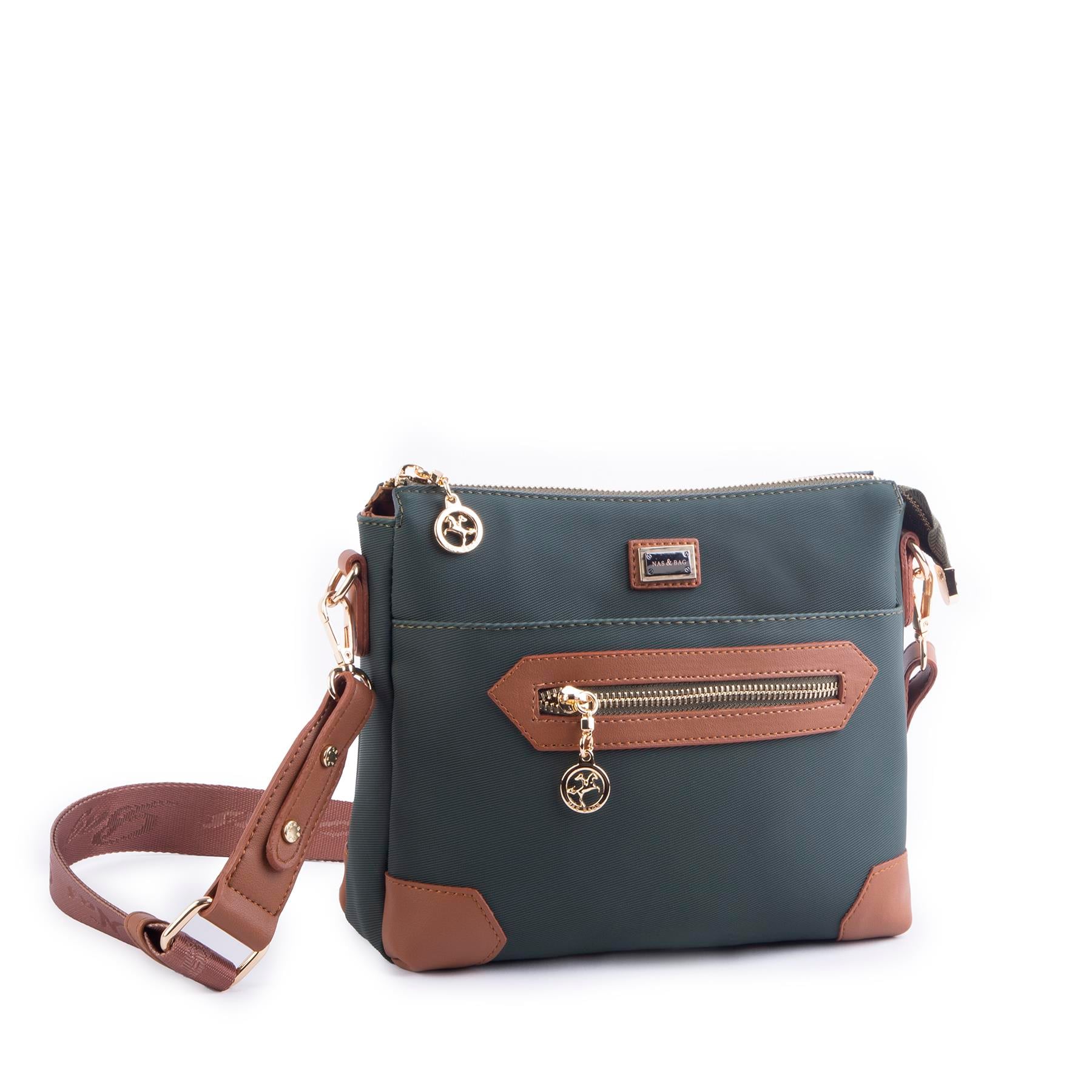 Nas Bag Kadın Postacı Çapraz Çanta Yeşil Taba Karaca  (en 25 cm ;boy 22 cm )