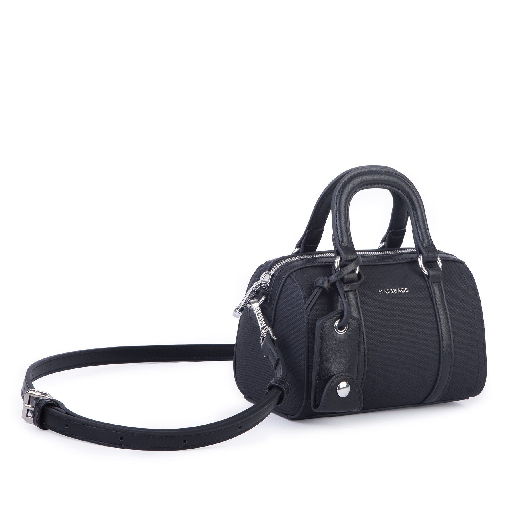 Nas Bag Kadın Premium Mini 2li set El Omuz ve Çapraz Çanta ile Cüzdan Seti Siyah