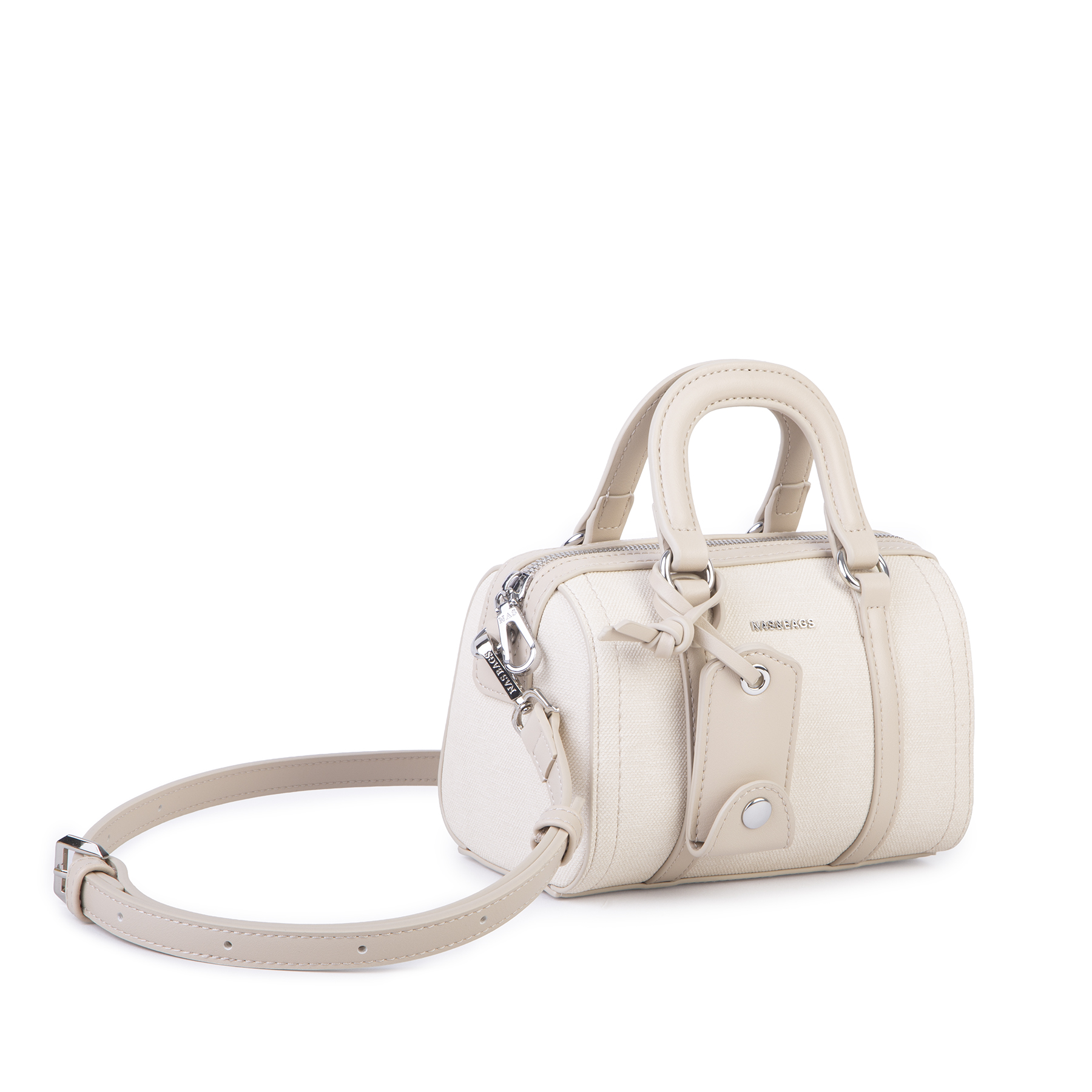 Nas Bag Kadın Premium Mini 2li set El Omuz ve Çapraz Çanta ile Cüzdan Seti Krem